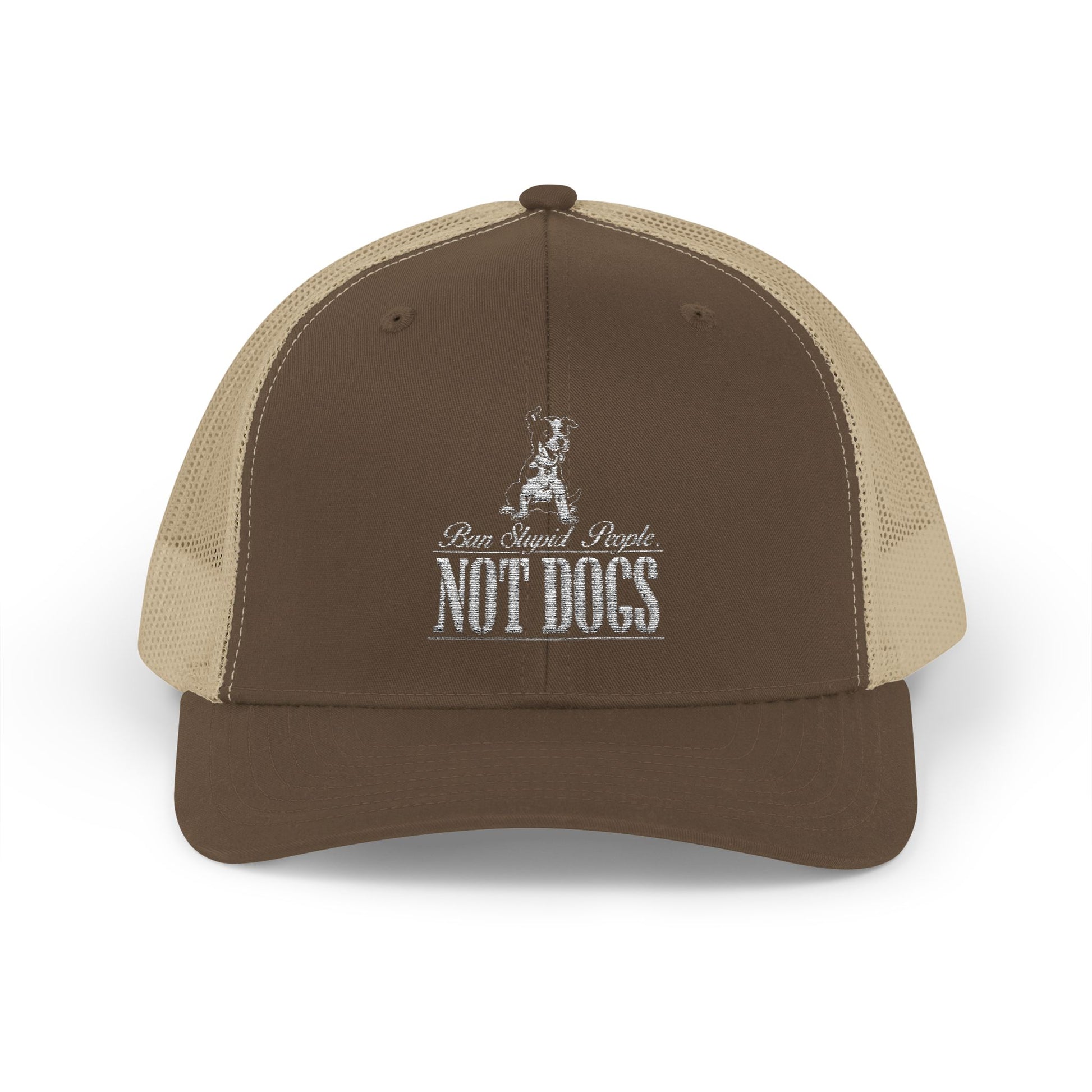 Fun Red Snapback Trucker Cap - "Not Dogs" Design