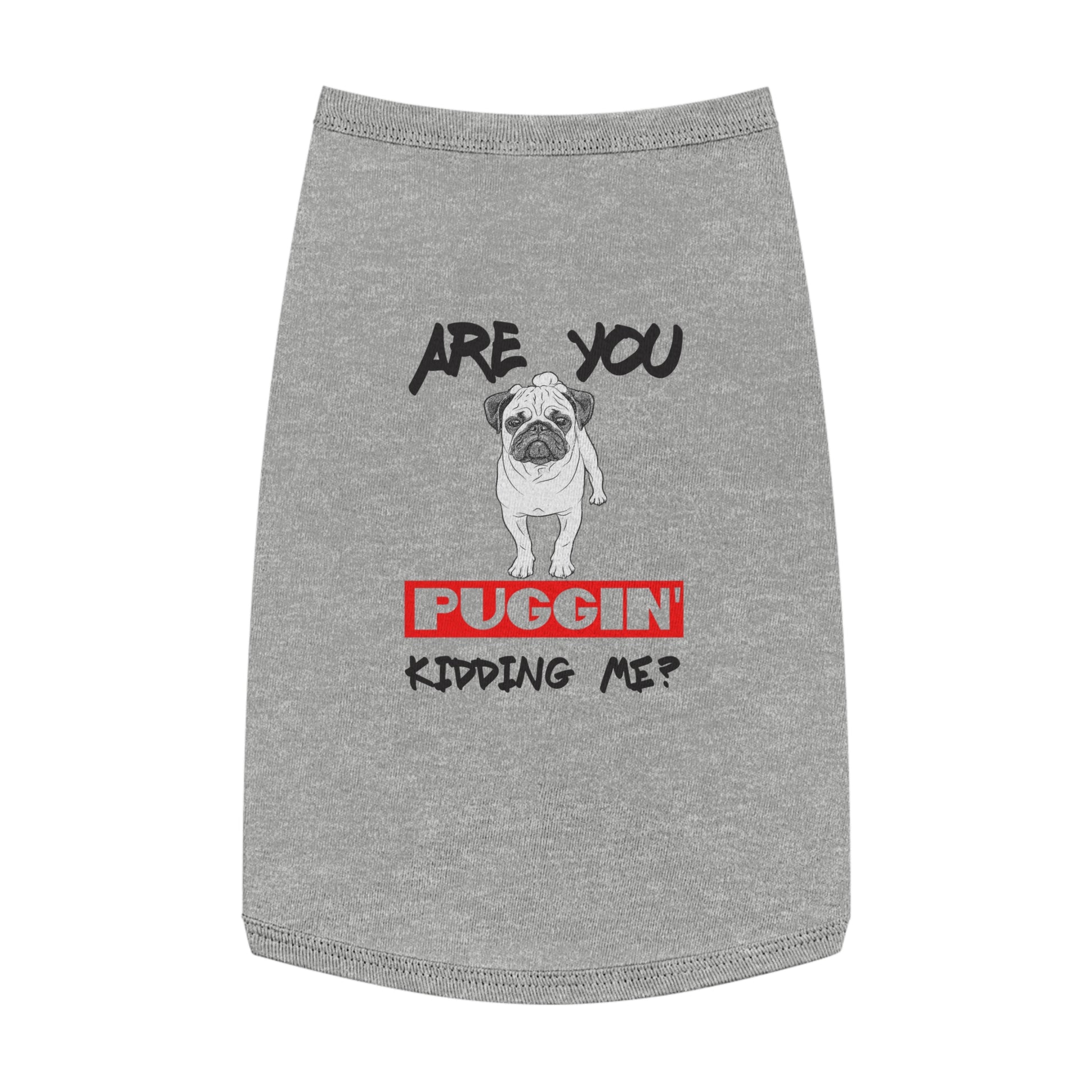 Pug-Themed Pet Tank Top, Funny Dog Apparel, Ideal for Pet Lovers, Cute Gift for Dog Owners, Summer Doggy Fashion, Comfortable Pet Wear