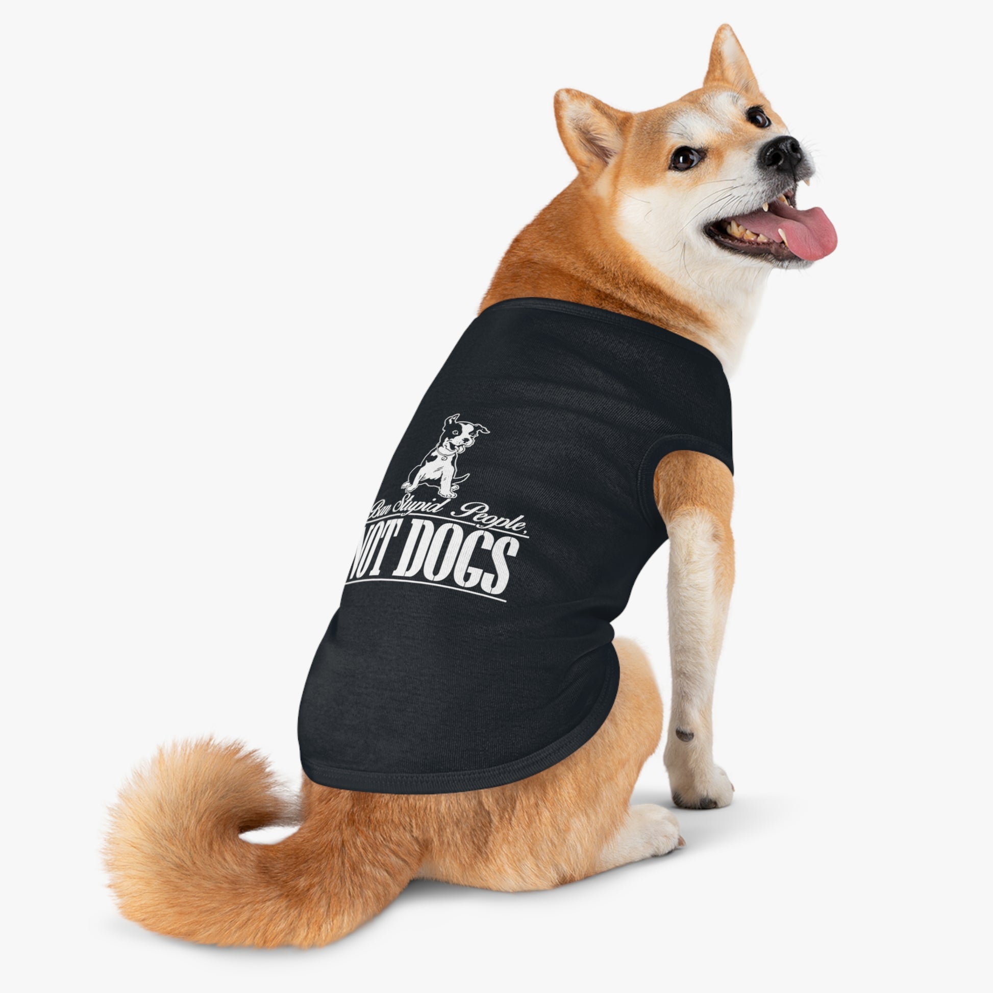 Pet Lover Tank Top: "Ban Stupid People, NOT DOGS" - Cute Dog Apparel, Pet Costume, Dog Lovers Gift, Pet Fashion, Funny Dog Shirt