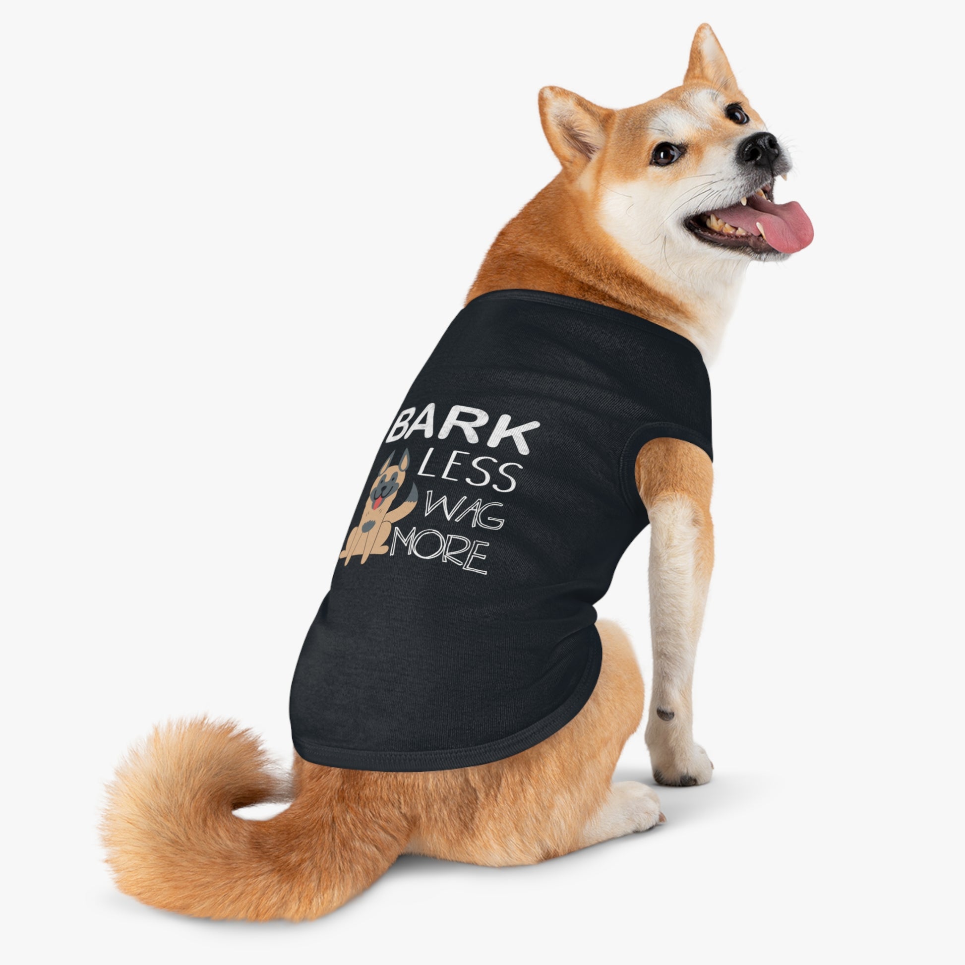 Bark Less, Wag More Pet Tank Top | Cute Dog Shirt, Pet Apparel, Canine Clothing, Dog Birthday Gift, Funny Pet Gift