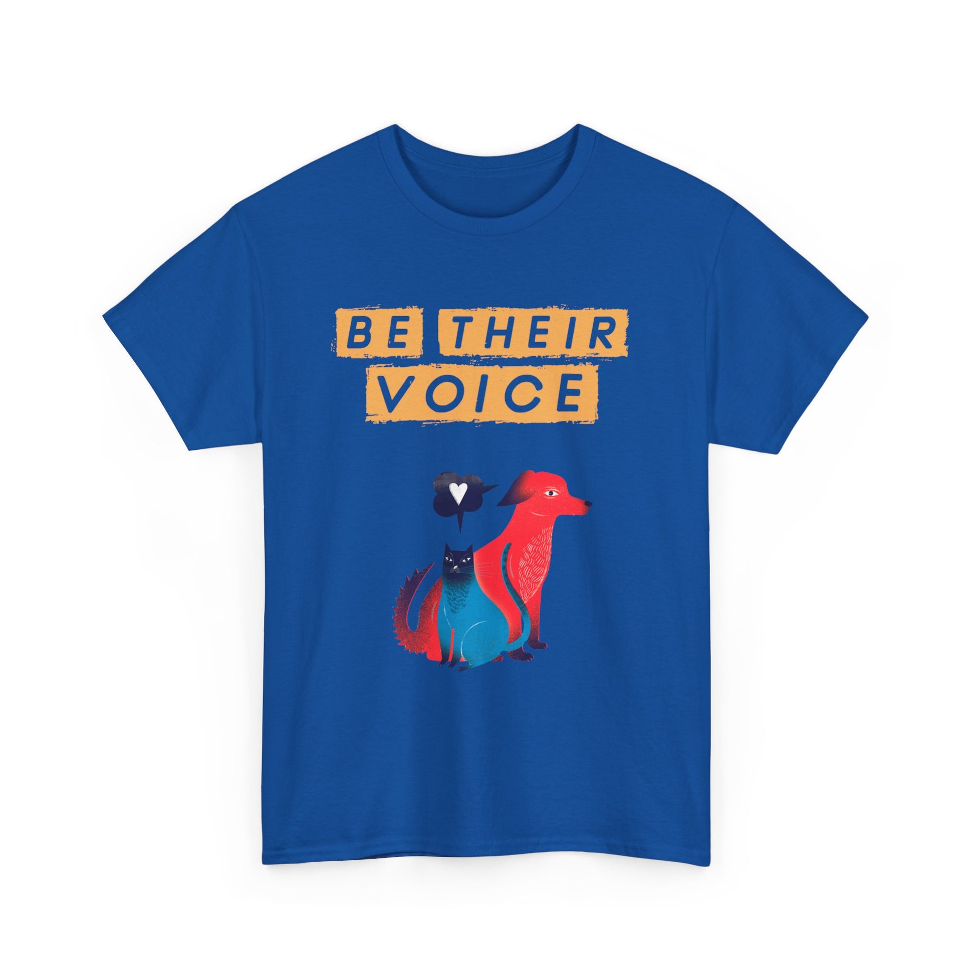 Be Their Voice Unisex Heavy Cotton Tee, Animal Advocacy Shirt, Casual Wear, Gift for Animal Lovers, Showing Support for Pets
