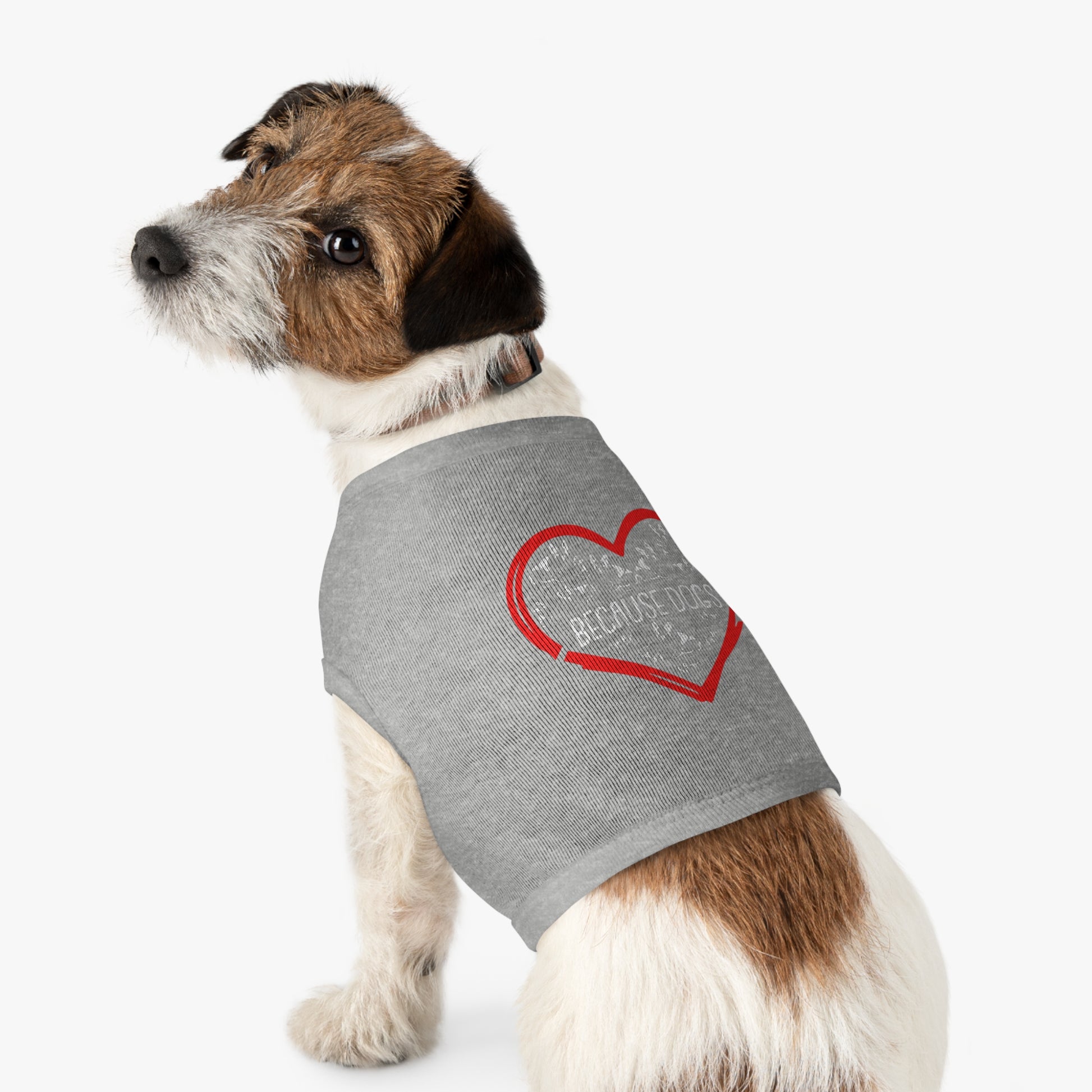 Heartfelt Pet Tank Top - Because Dogs, Dog Lover Gift, Cute Pet Apparel, Summer Dog Wear, Adorable Pet Clothing