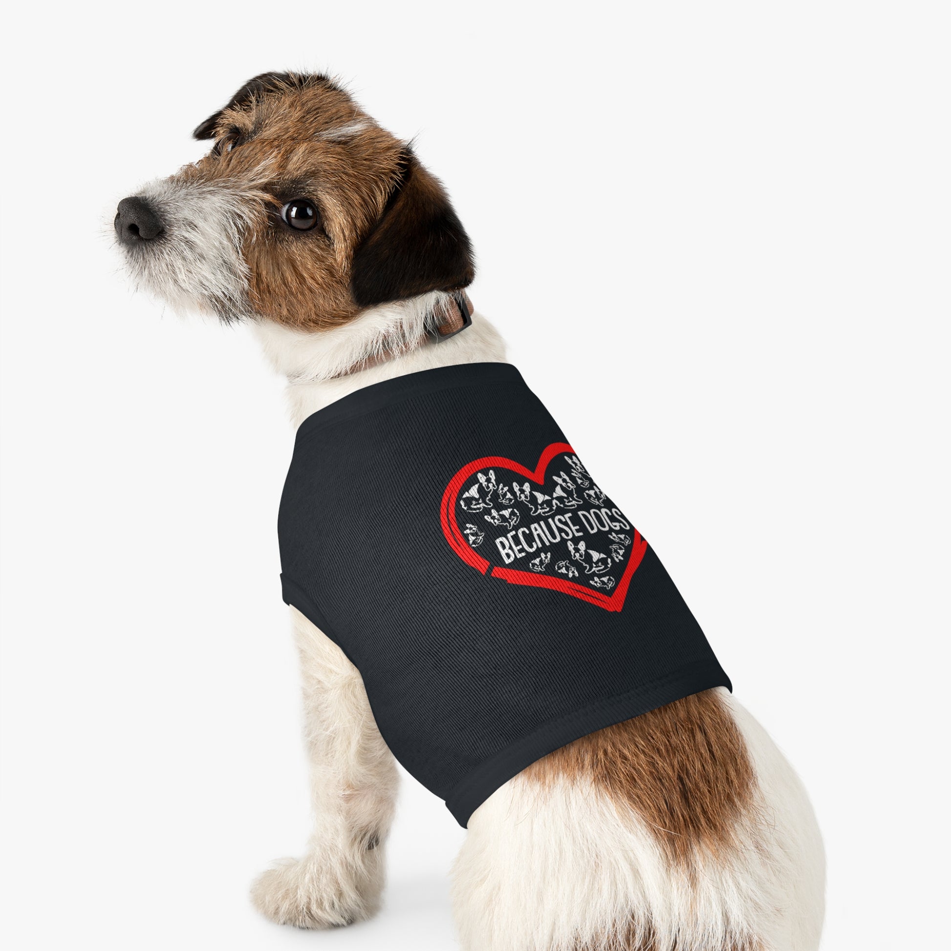 Heartfelt Pet Tank Top - Because Dogs, Dog Lover Gift, Cute Pet Apparel, Summer Dog Wear, Adorable Pet Clothing