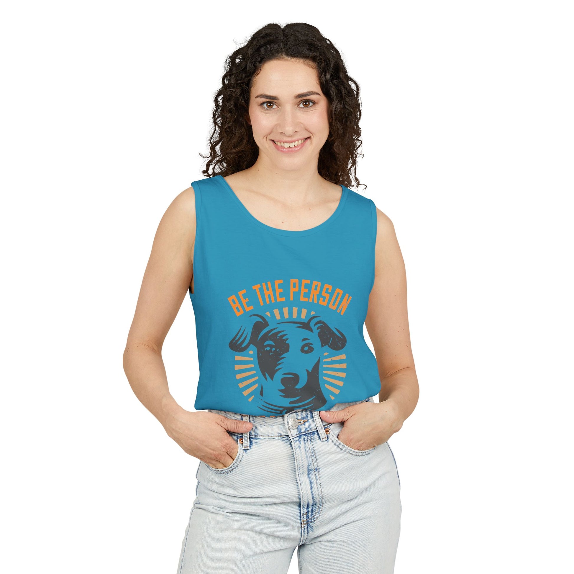 Dog Lover's Unisex Tank Top - "Be The Person Your Dog Thinks You Are" - Perfect for Pet Owners, Gift for Dog Lovers, Summer Apparel, [...]