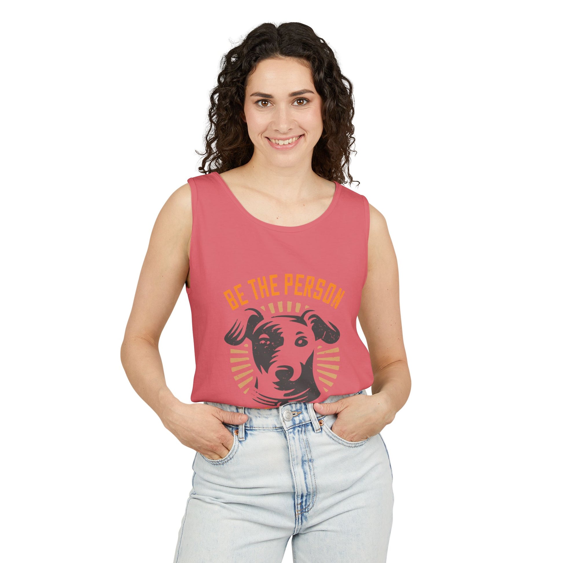 Dog Lover's Unisex Tank Top - "Be The Person Your Dog Thinks You Are" - Perfect for Pet Owners, Gift for Dog Lovers, Summer Apparel, [...]