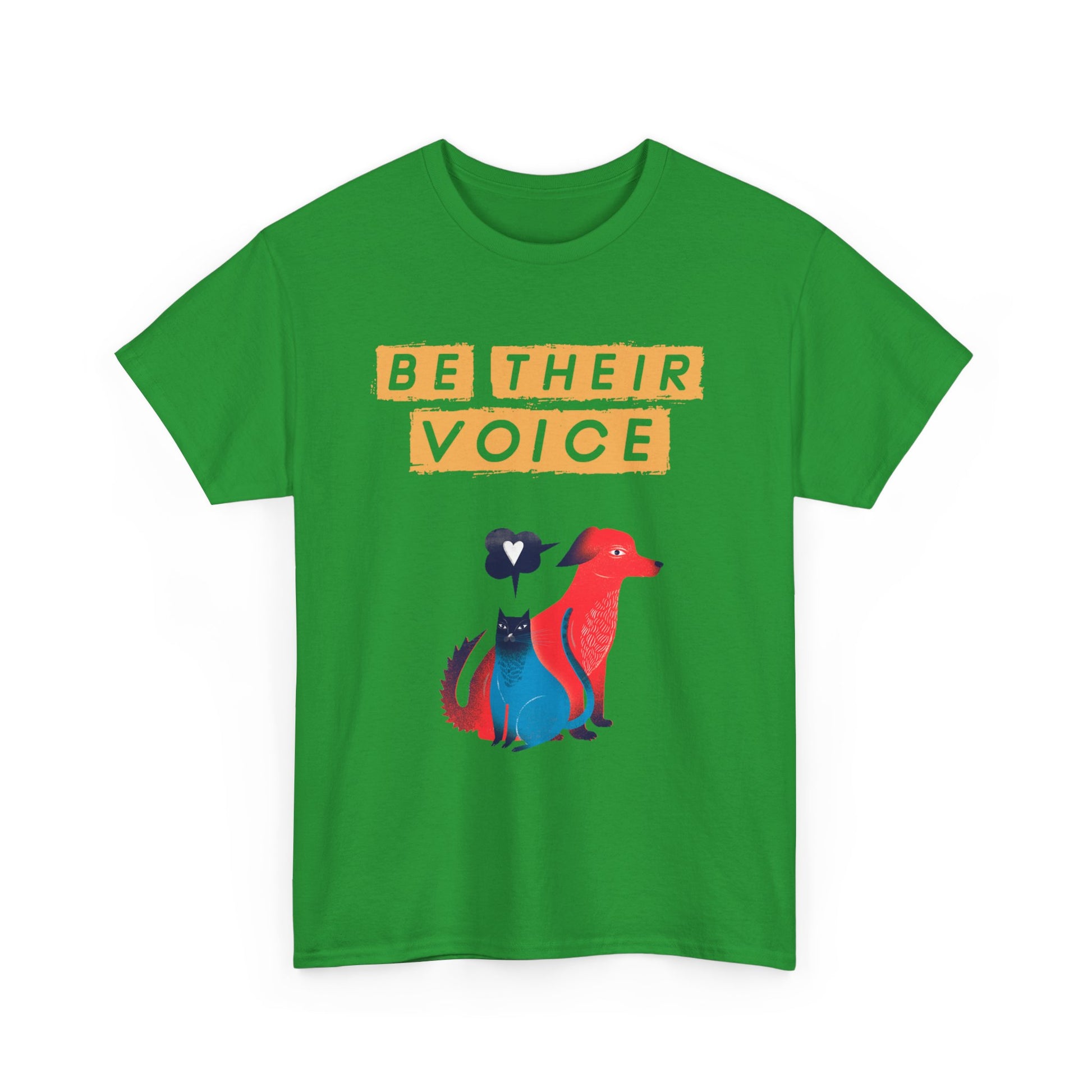 Be Their Voice Unisex Heavy Cotton Tee, Animal Advocacy Shirt, Casual Wear, Gift for Animal Lovers, Showing Support for Pets