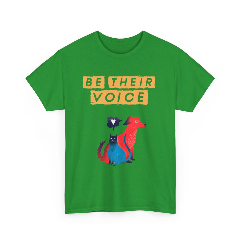 Be Their Voice Unisex Heavy Cotton Tee, Animal Advocacy Shirt, Casual Wear, Gift for Animal Lovers, Showing Support for Pets