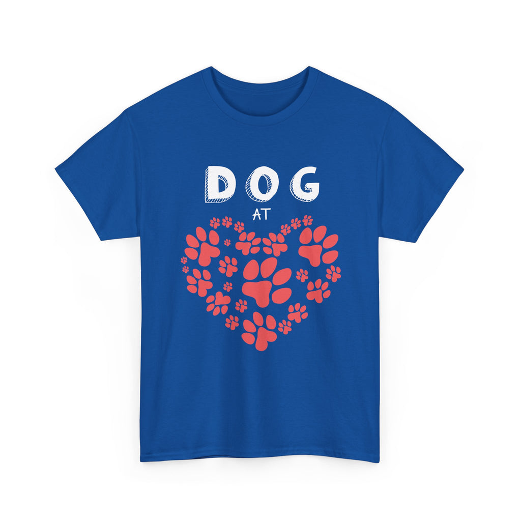 Pet Lover's Heart Tee, Cute Paw Print Shirt, Unisex Cotton Tee Gift, Animal Advocate Apparel, Perfect for Pet Lovers