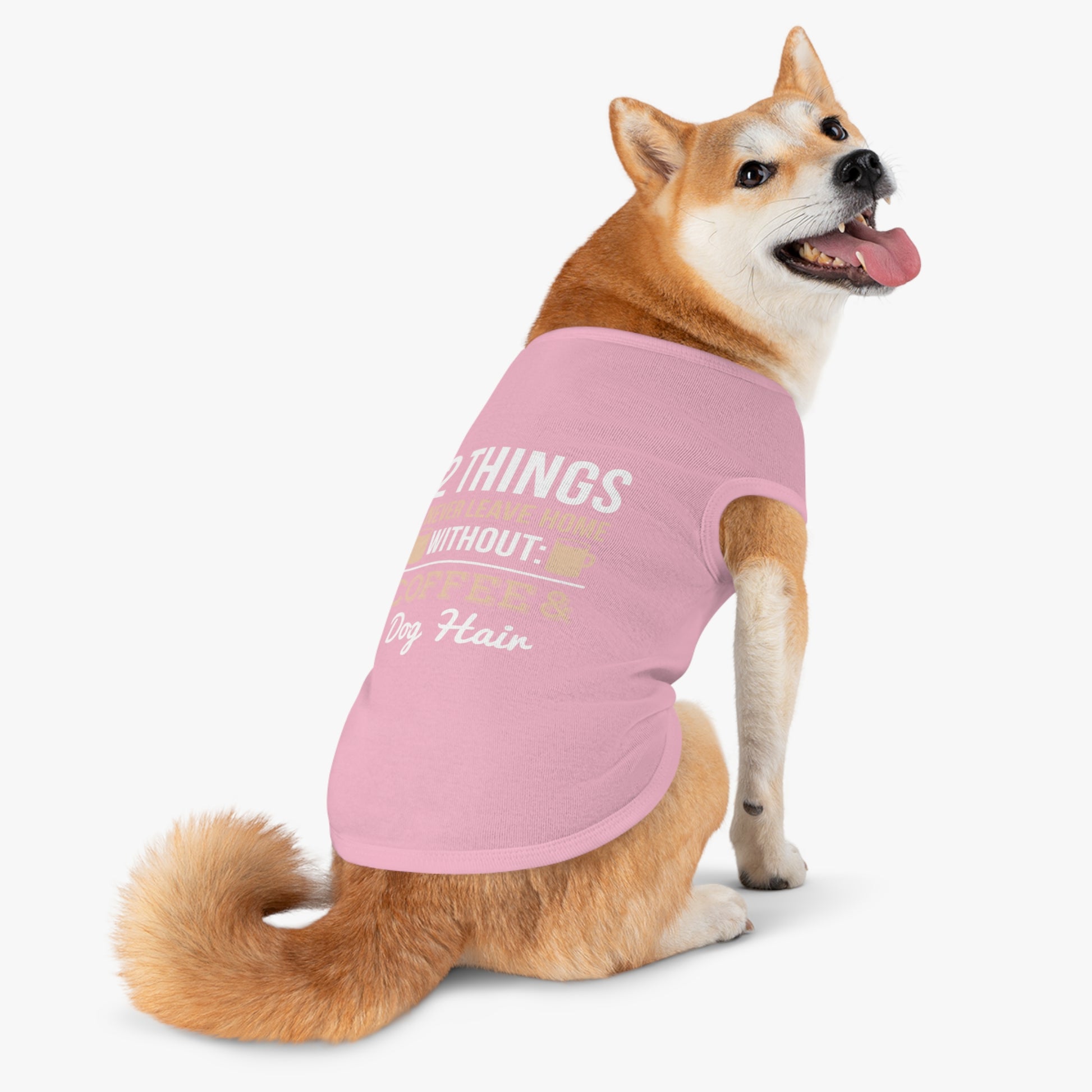 Coffee & Dog Hair Pet Tank Top, Funny Dog Shirt, Pet Clothing, Gift for Dog Lovers, Pet Apparel, Cute Dog Tank
