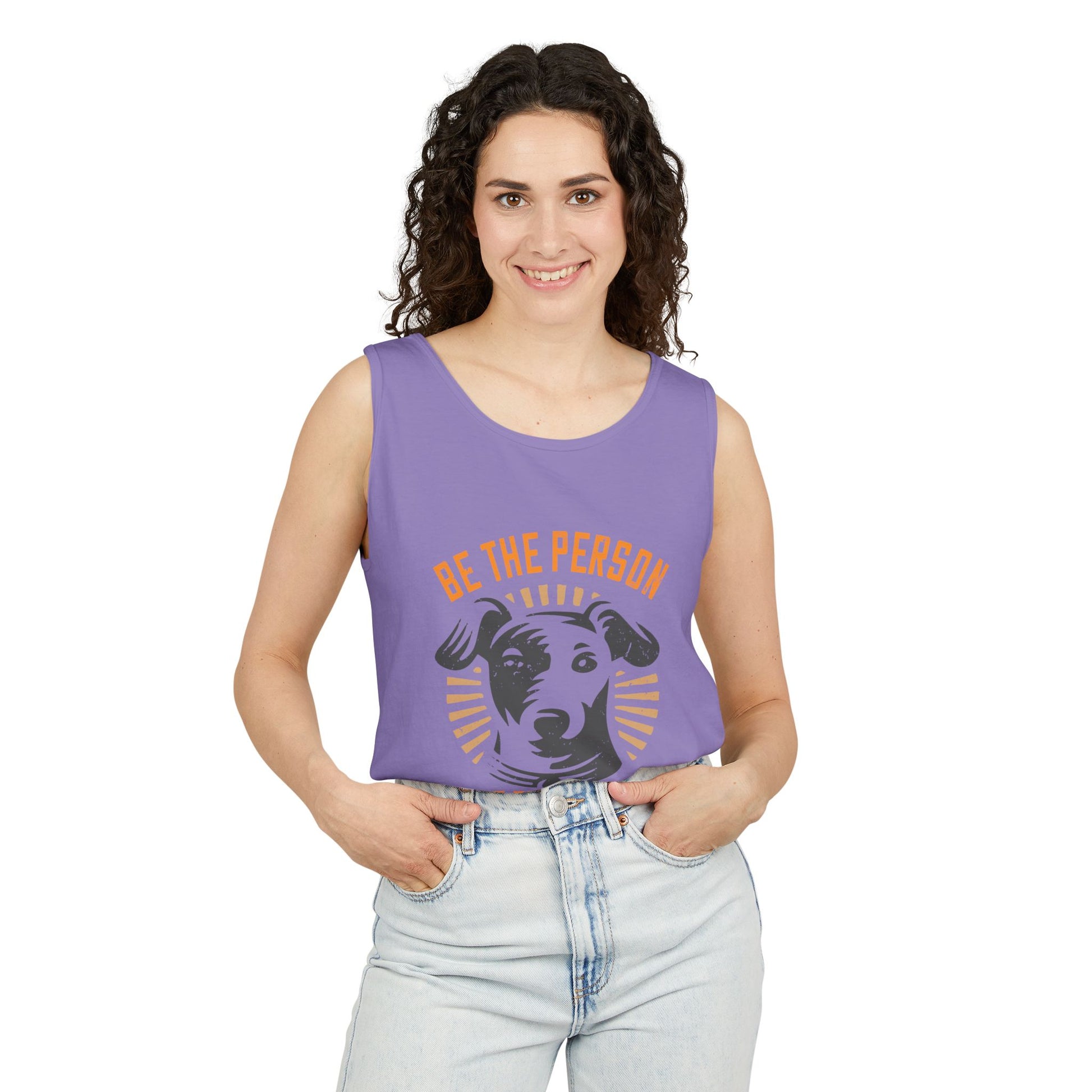 Dog Lover's Unisex Tank Top - "Be The Person Your Dog Thinks You Are" - Perfect for Pet Owners, Gift for Dog Lovers, Summer Apparel, [...]
