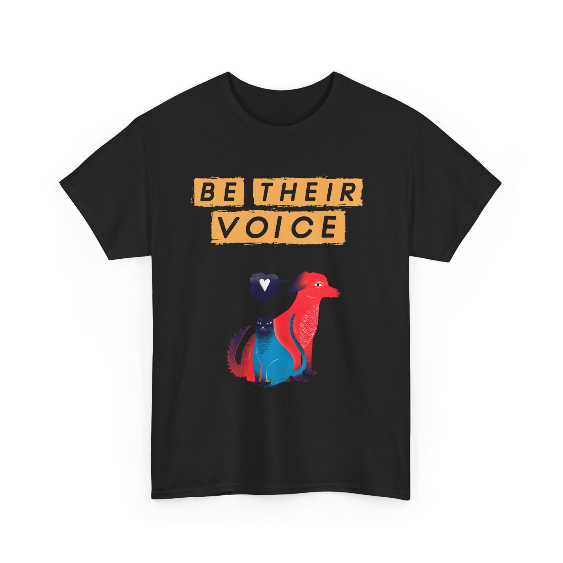 Be Their Voice Unisex Heavy Cotton Tee, Animal Advocacy Shirt, Casual Wear, Gift for Animal Lovers, Showing Support for Pets