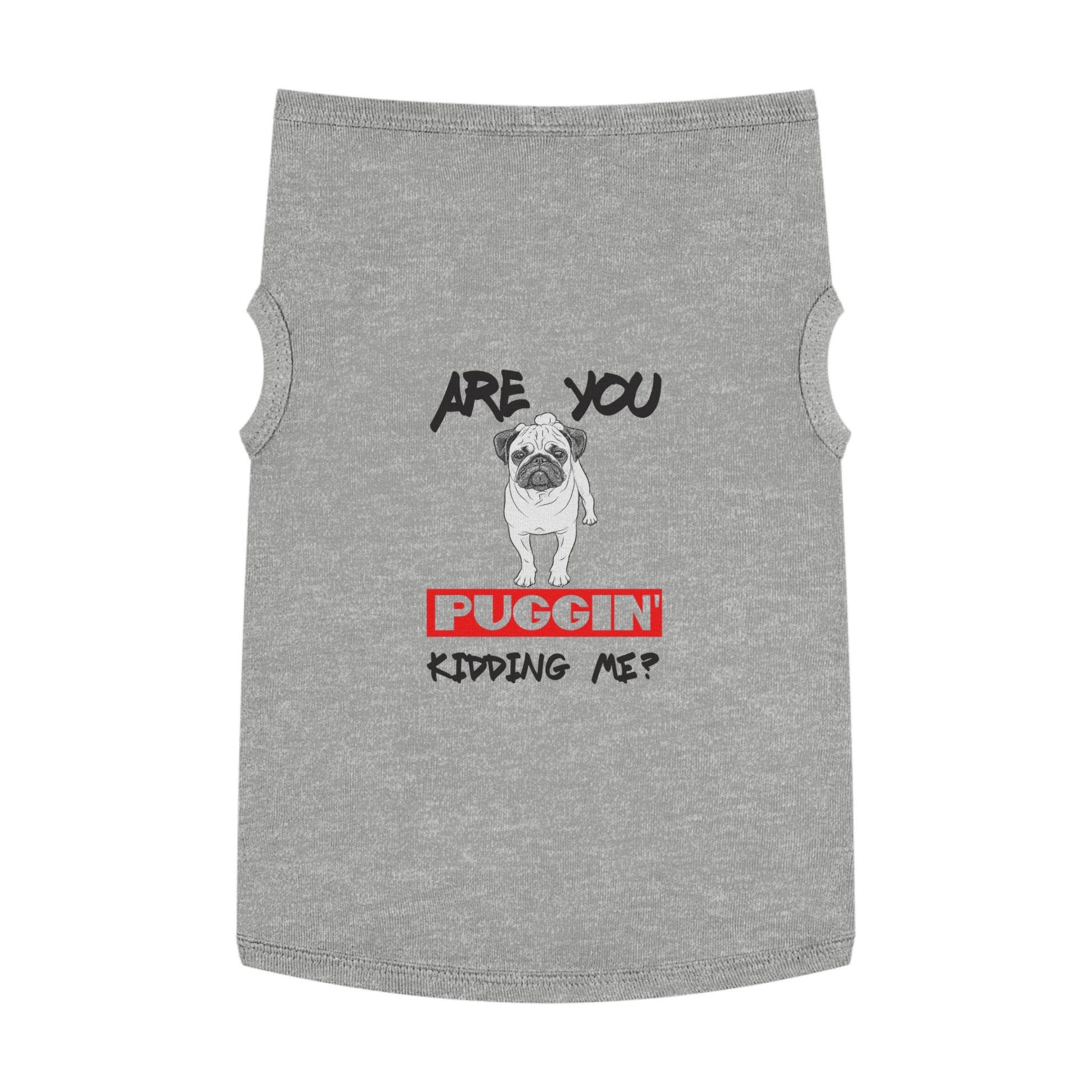 Pug-Themed Pet Tank Top, Funny Dog Apparel, Ideal for Pet Lovers, Cute Gift for Dog Owners, Summer Doggy Fashion, Comfortable Pet Wear