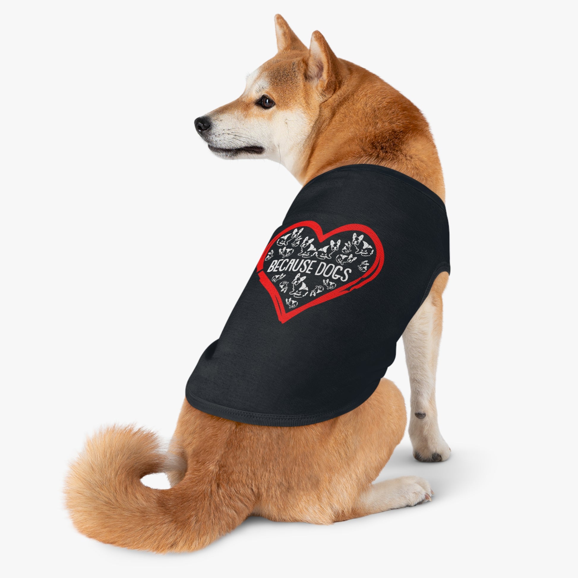 Heartfelt Pet Tank Top - Because Dogs, Dog Lover Gift, Cute Pet Apparel, Summer Dog Wear, Adorable Pet Clothing