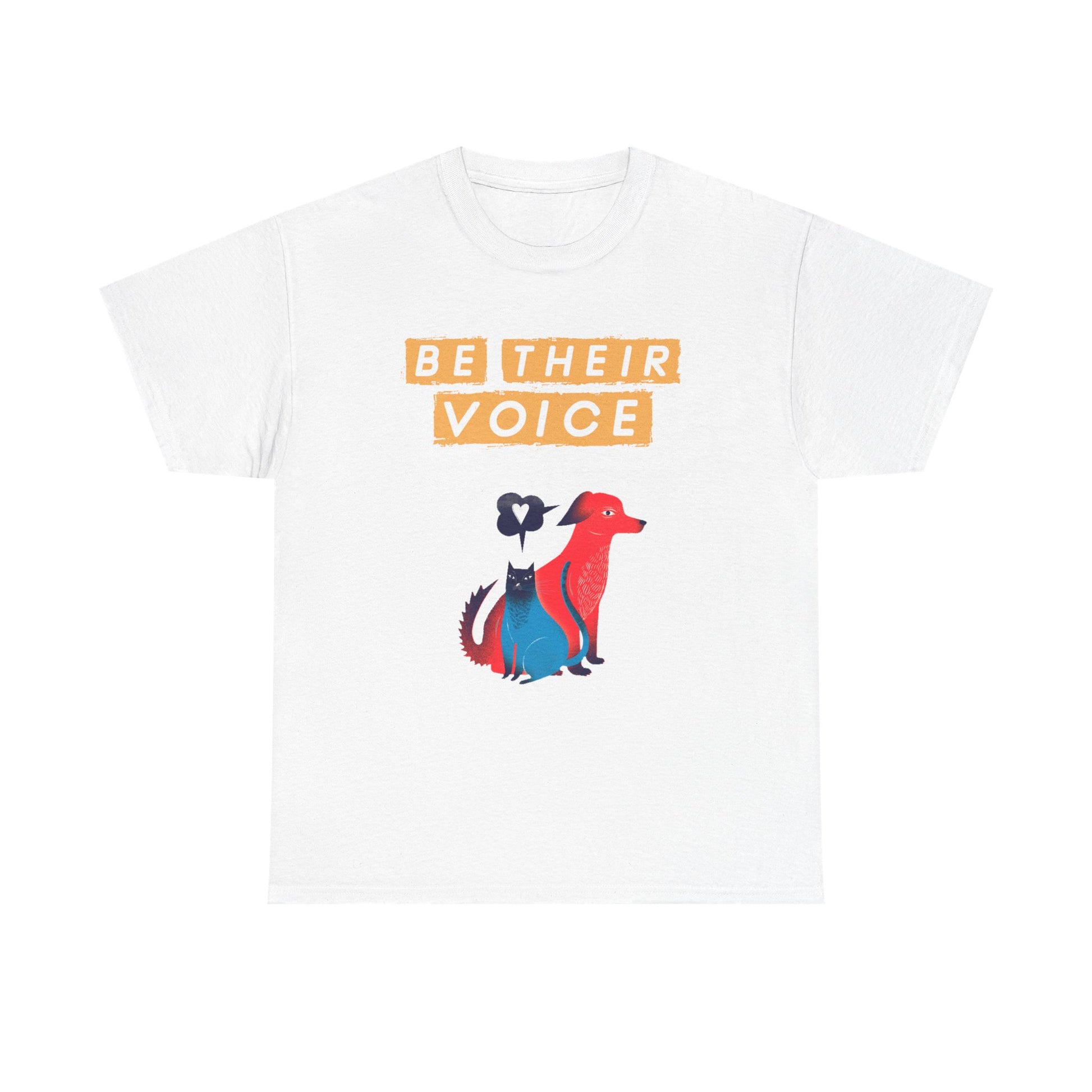Be Their Voice Unisex Heavy Cotton Tee, Animal Advocacy Shirt, Casual Wear, Gift for Animal Lovers, Showing Support for Pets