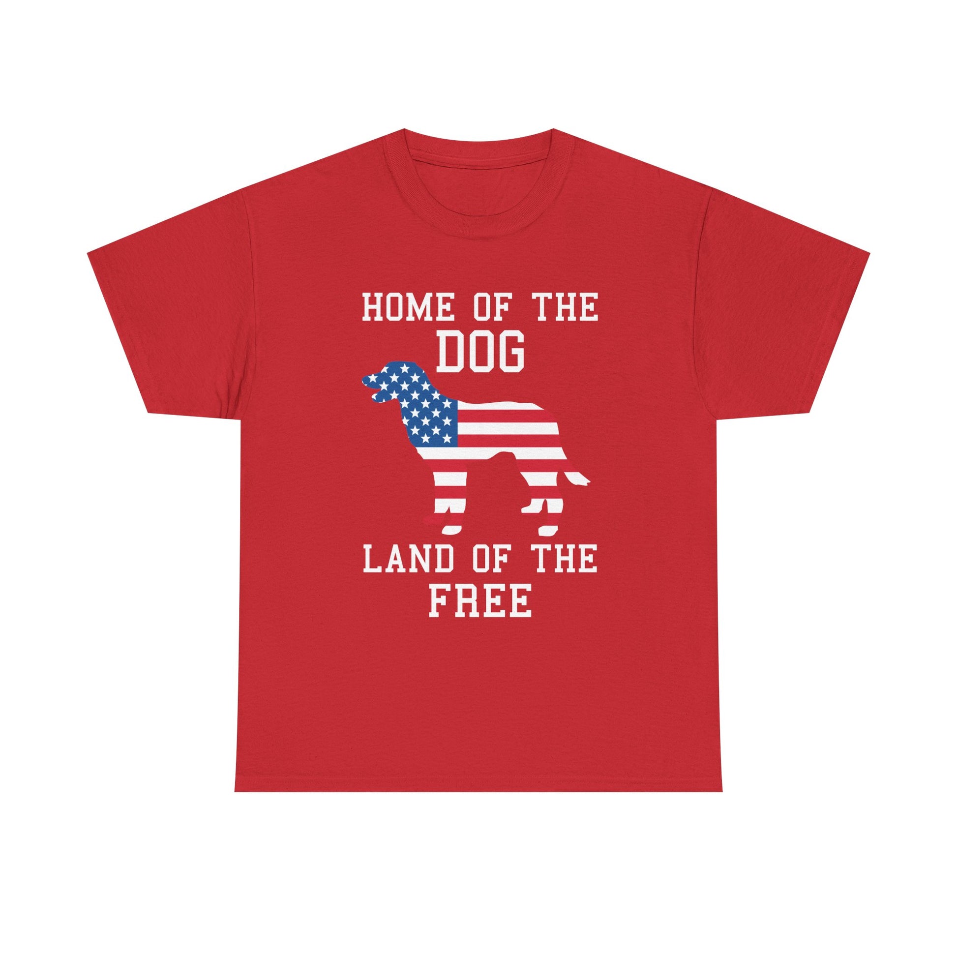 American Flag Dog Tee, Patriotic Clothing, Dog Lover Gift, Unisex Cotton T-Shirt, 4th of July Attire, Casual Wear