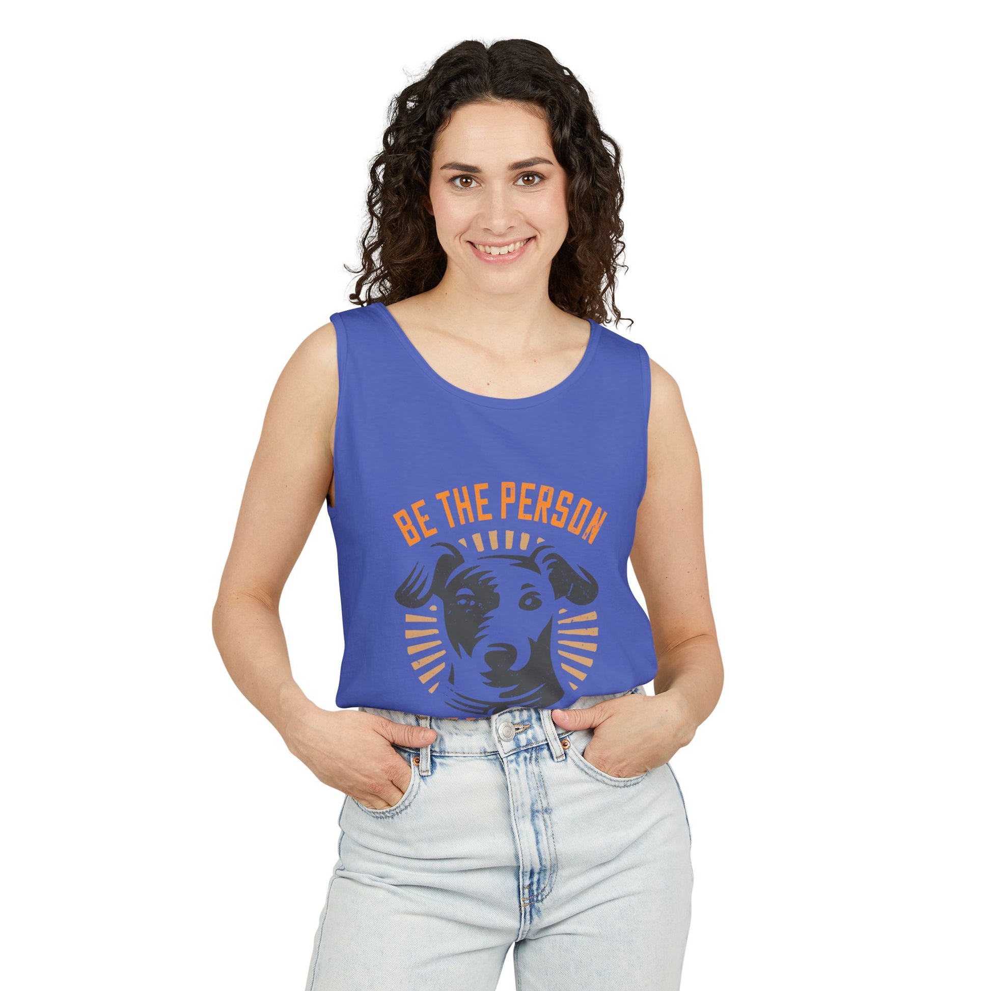 Dog Lover's Unisex Tank Top - "Be The Person Your Dog Thinks You Are" - Perfect for Pet Owners, Gift for Dog Lovers, Summer Apparel, [...]