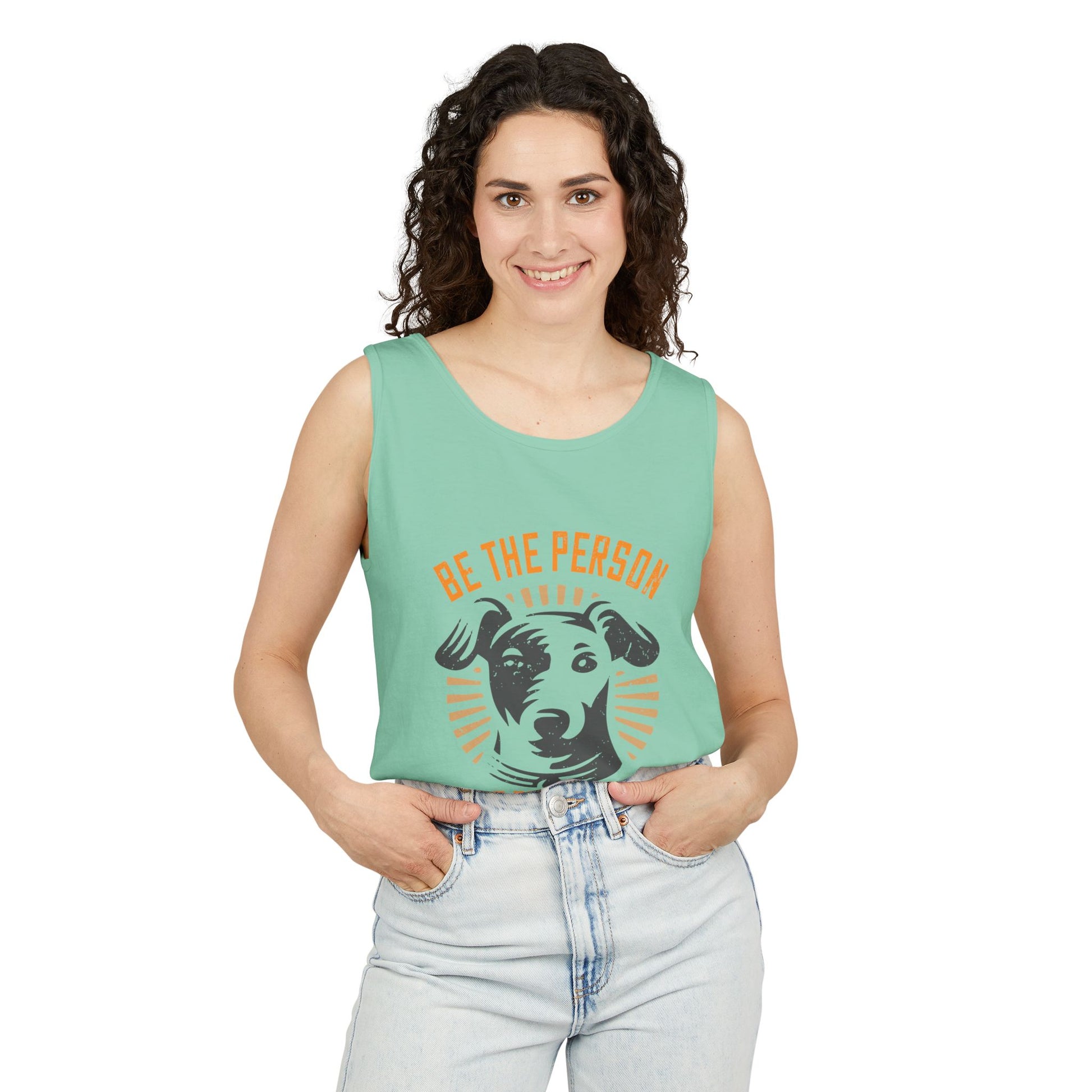 Dog Lover's Unisex Tank Top - "Be The Person Your Dog Thinks You Are" - Perfect for Pet Owners, Gift for Dog Lovers, Summer Apparel, [...]