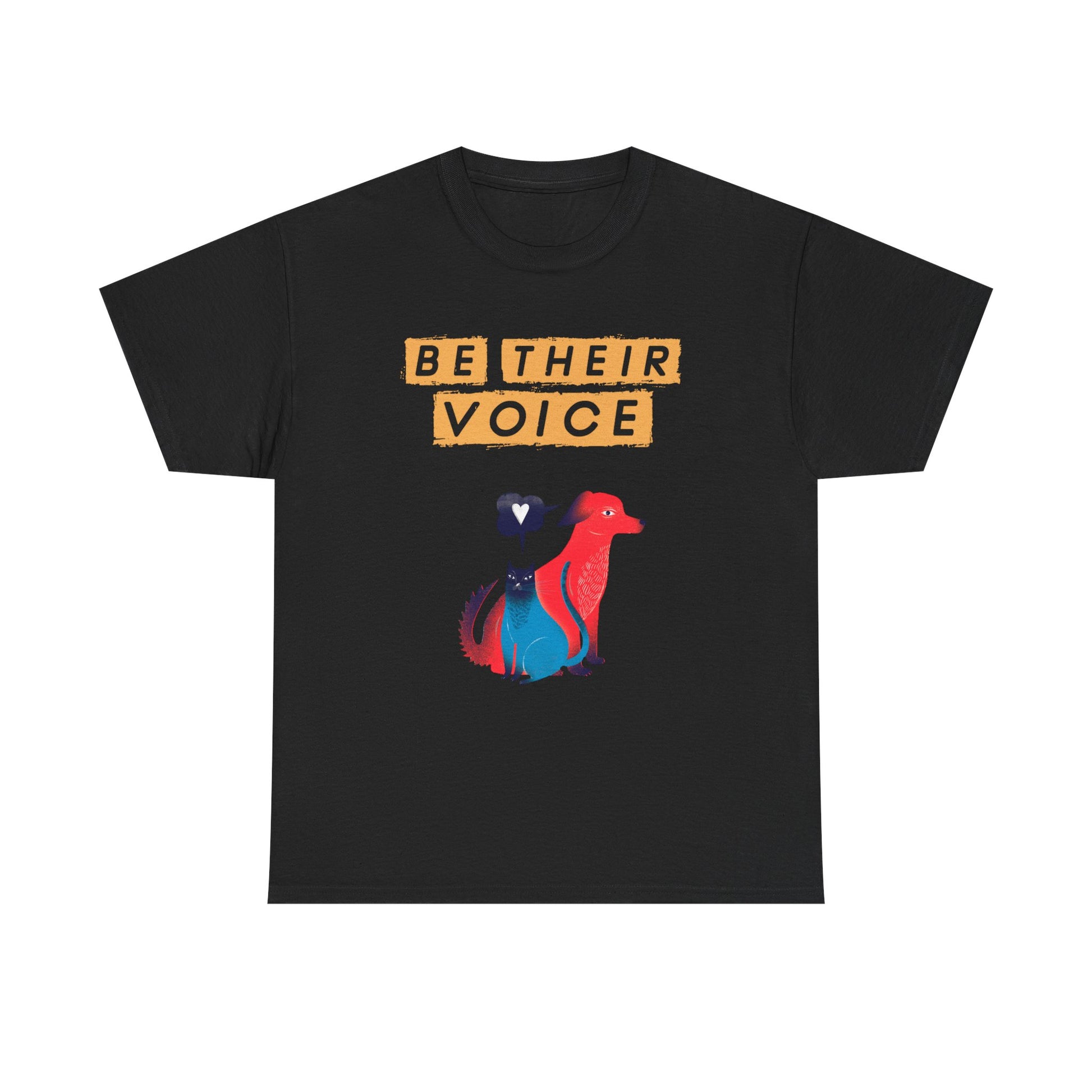Be Their Voice Unisex Heavy Cotton Tee, Animal Advocacy Shirt, Casual Wear, Gift for Animal Lovers, Showing Support for Pets