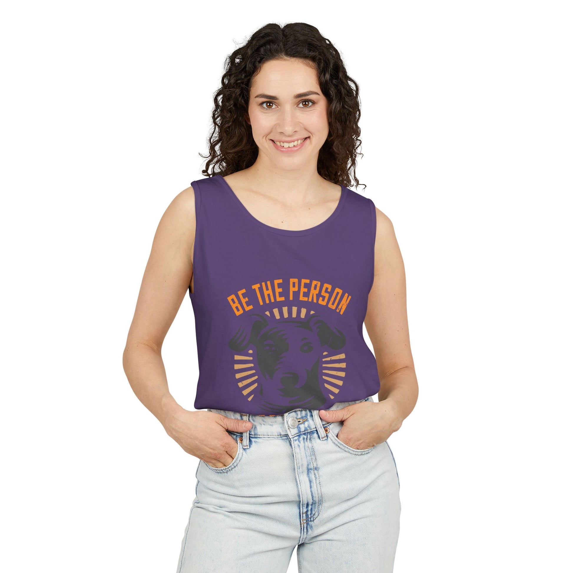Dog Lover's Unisex Tank Top - "Be The Person Your Dog Thinks You Are" - Perfect for Pet Owners, Gift for Dog Lovers, Summer Apparel, [...]
