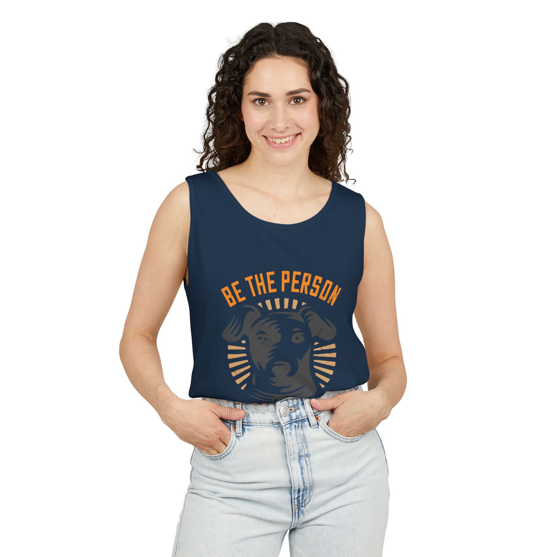 Dog Lover's Unisex Tank Top - "Be The Person Your Dog Thinks You Are" - Perfect for Pet Owners, Gift for Dog Lovers, Summer Apparel, [...]
