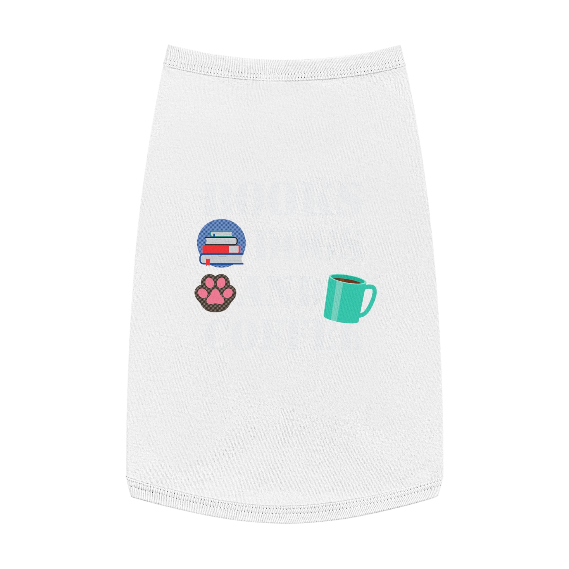 Books Dogs and Coffee Pet Tank Top, Cute Dog Apparel, Pet Costume for Book Lovers, Dog Owner Gift, Stylish Pet Clothing