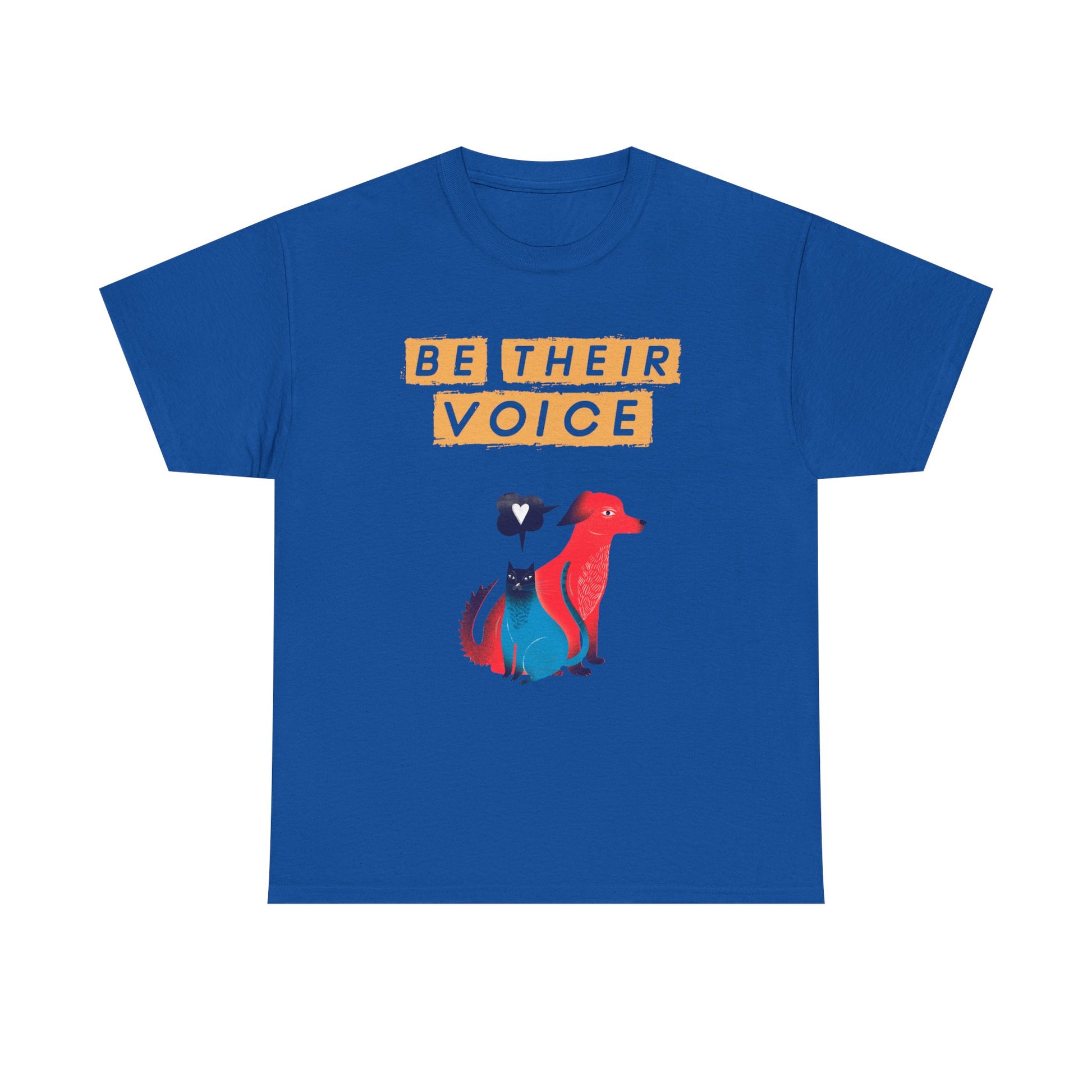 Be Their Voice Unisex Heavy Cotton Tee, Animal Advocacy Shirt, Casual Wear, Gift for Animal Lovers, Showing Support for Pets