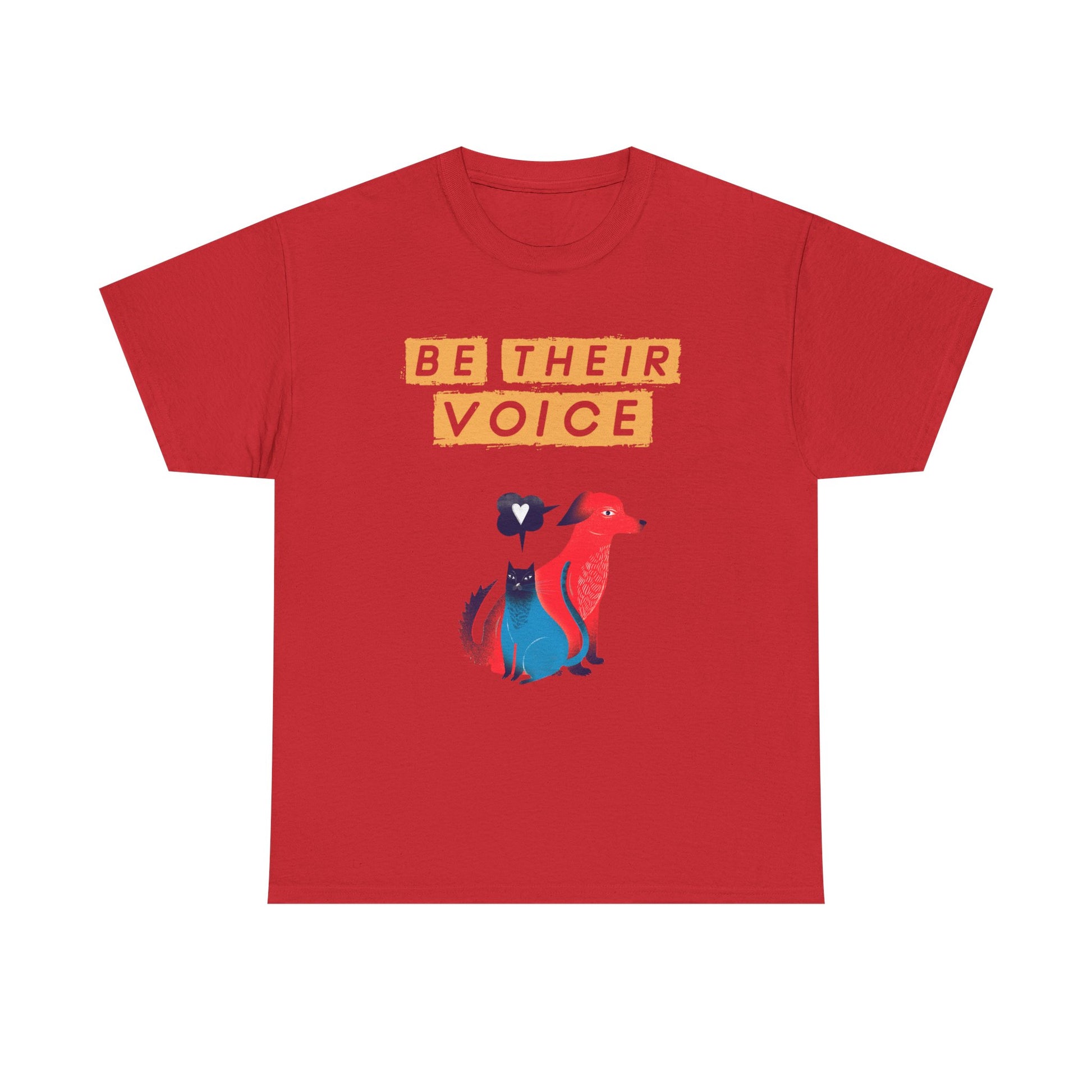 Be Their Voice Unisex Heavy Cotton Tee, Animal Advocacy Shirt, Casual Wear, Gift for Animal Lovers, Showing Support for Pets
