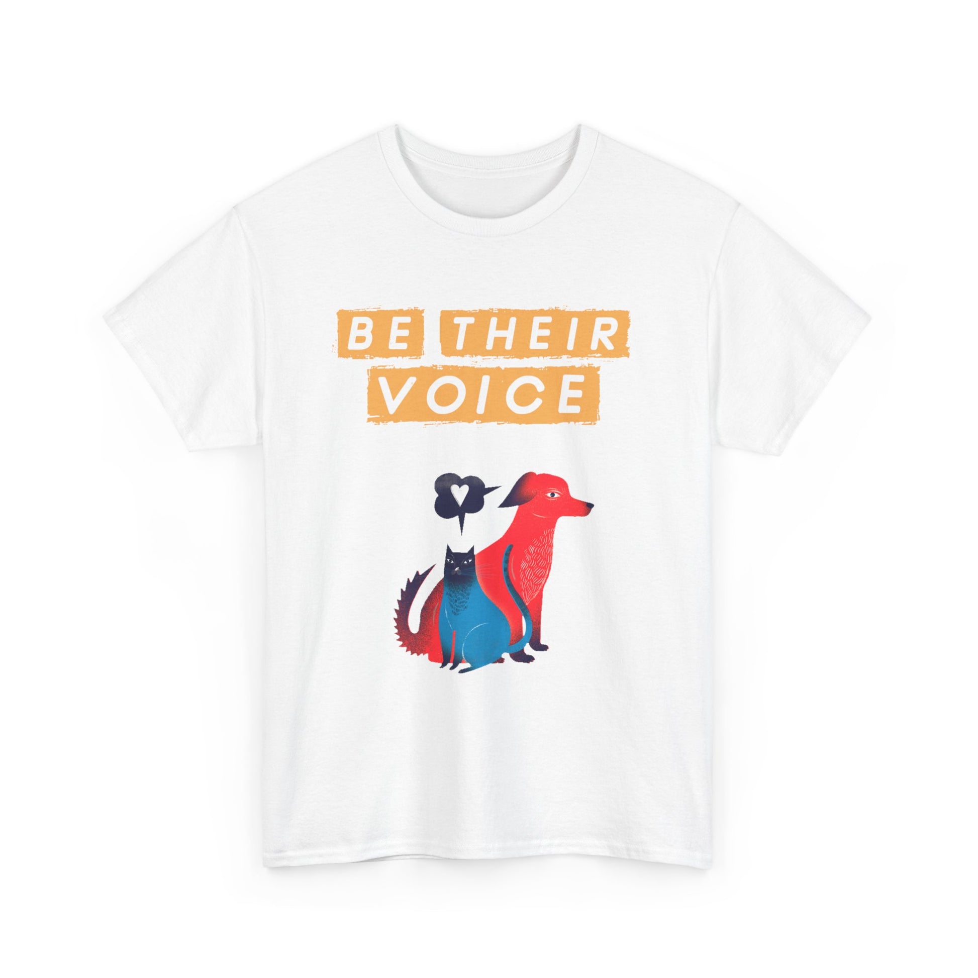 Be Their Voice Unisex Heavy Cotton Tee, Animal Advocacy Shirt, Casual Wear, Gift for Animal Lovers, Showing Support for Pets