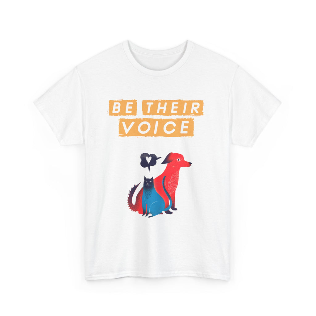 Be Their Voice Unisex Heavy Cotton Tee, Animal Advocacy Shirt, Casual Wear, Gift for Animal Lovers, Showing Support for Pets