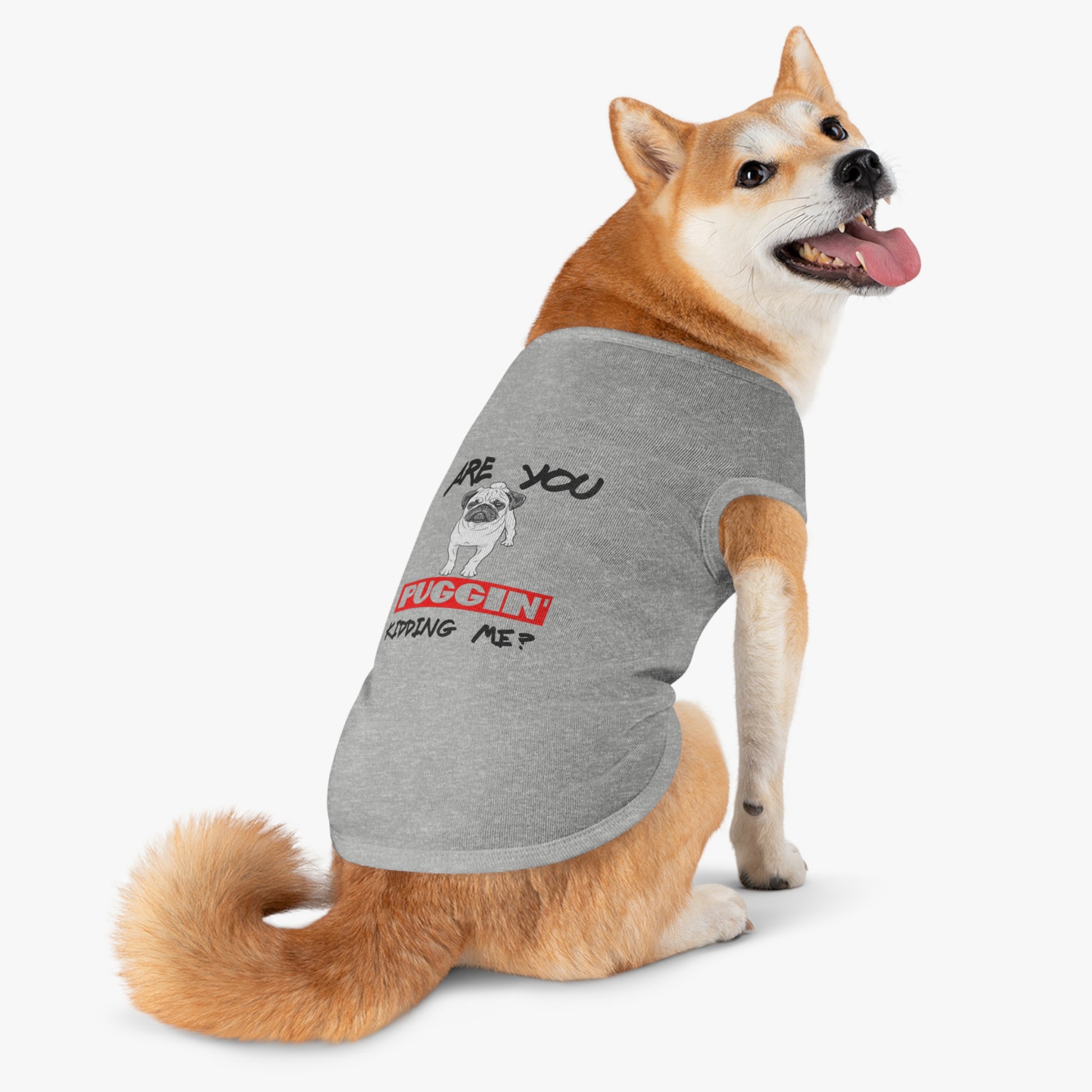 Pug-Themed Pet Tank Top, Funny Dog Apparel, Ideal for Pet Lovers, Cute Gift for Dog Owners, Summer Doggy Fashion, Comfortable Pet Wear