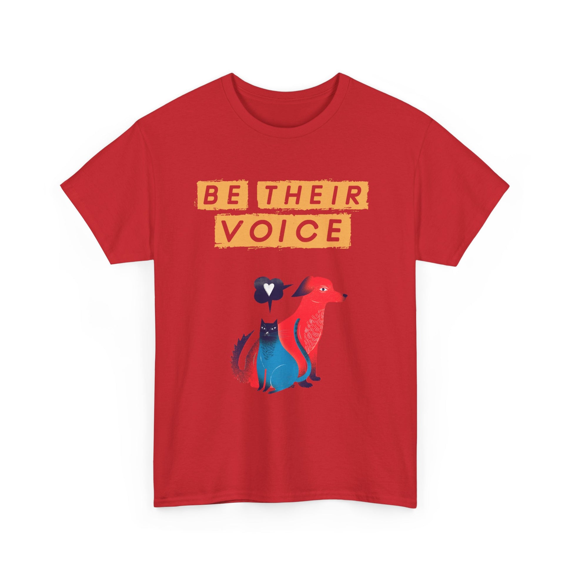 Be Their Voice Unisex Heavy Cotton Tee, Animal Advocacy Shirt, Casual Wear, Gift for Animal Lovers, Showing Support for Pets