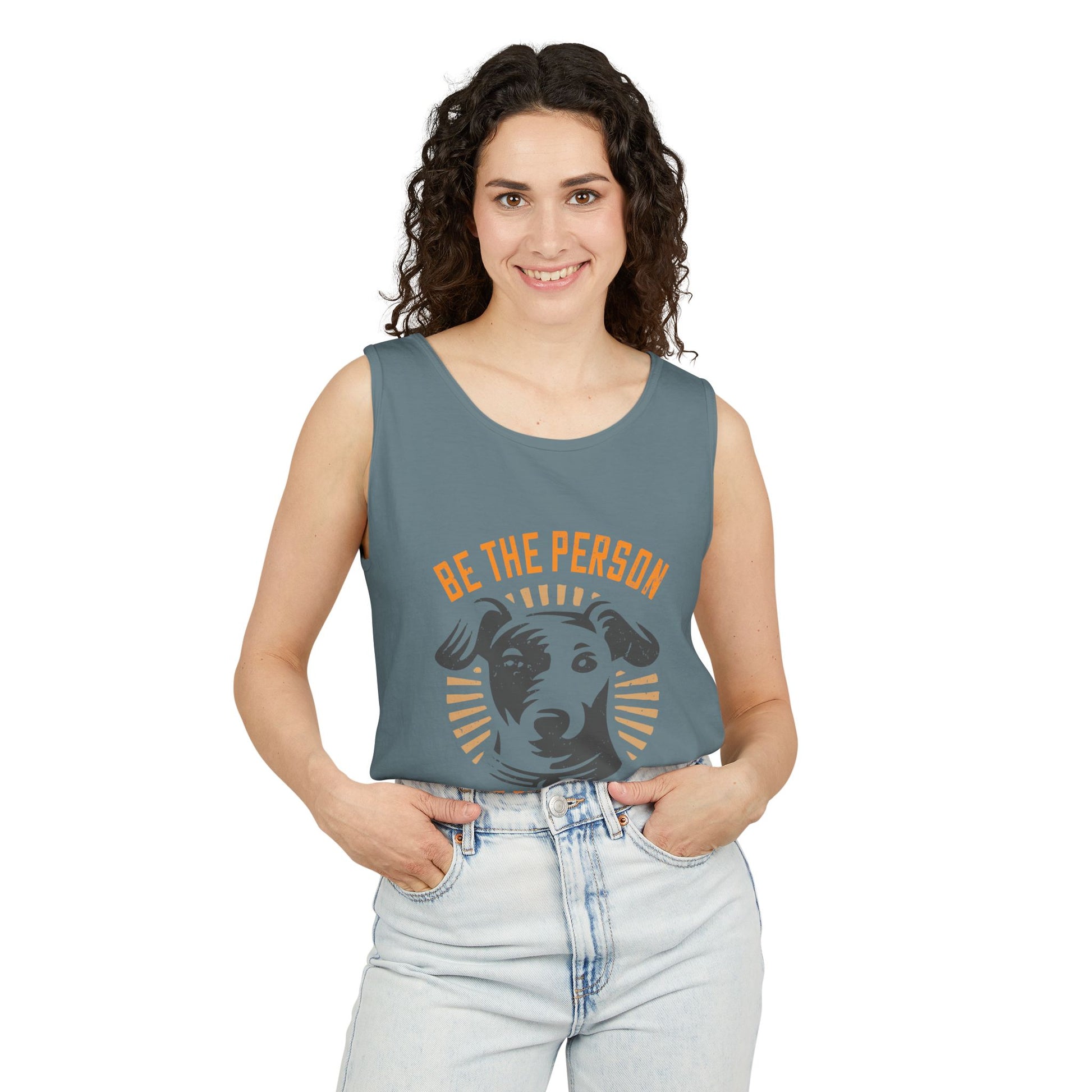 Dog Lover's Unisex Tank Top - "Be The Person Your Dog Thinks You Are" - Perfect for Pet Owners, Gift for Dog Lovers, Summer Apparel, [...]