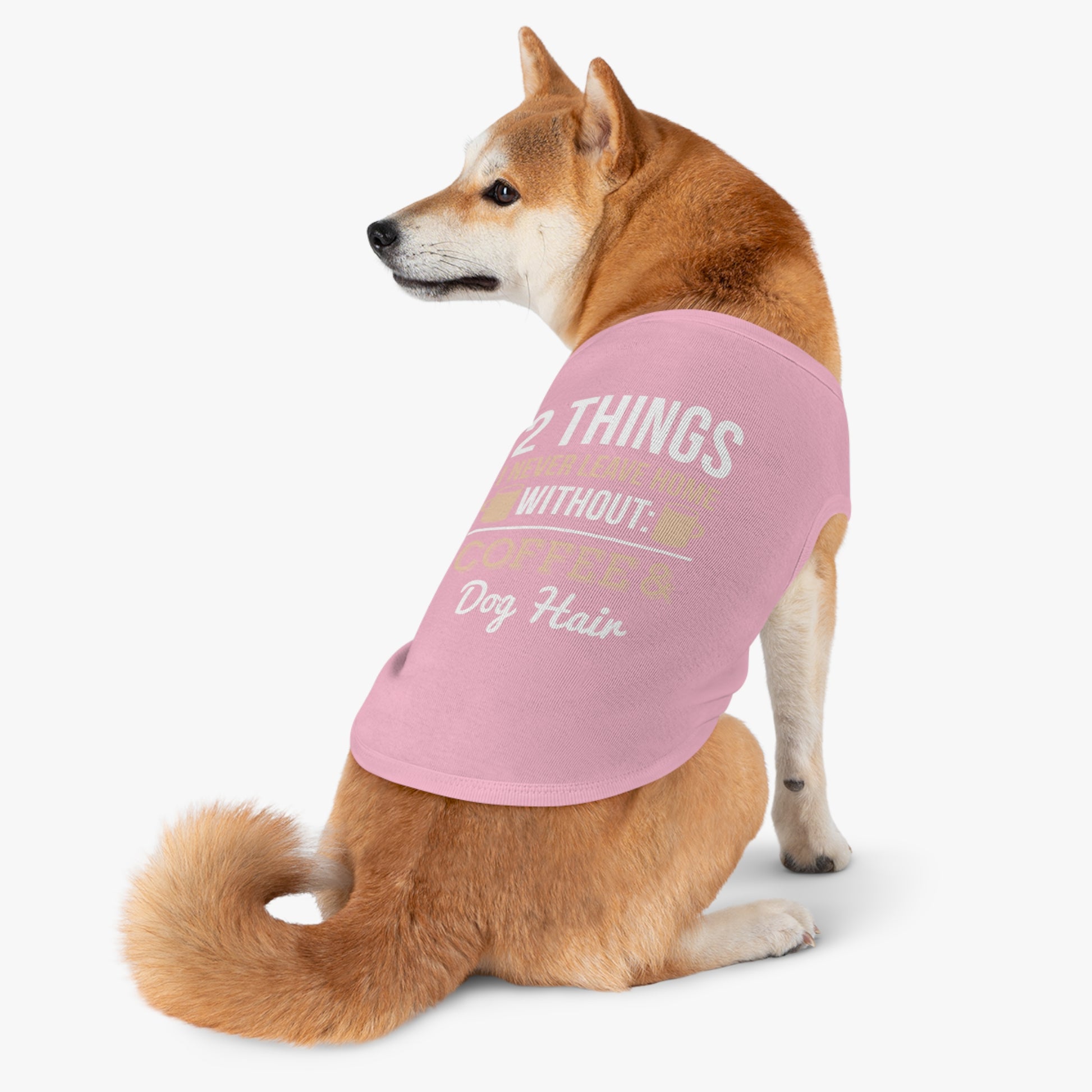 Coffee & Dog Hair Pet Tank Top, Funny Dog Shirt, Pet Clothing, Gift for Dog Lovers, Pet Apparel, Cute Dog Tank
