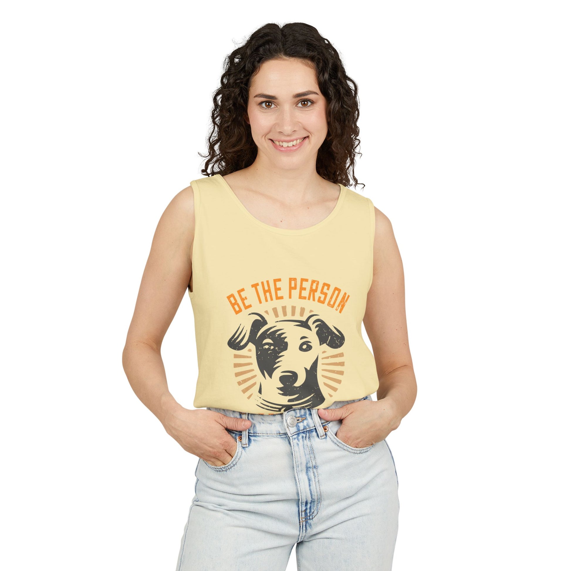 Dog Lover's Unisex Tank Top - "Be The Person Your Dog Thinks You Are" - Perfect for Pet Owners, Gift for Dog Lovers, Summer Apparel, [...]