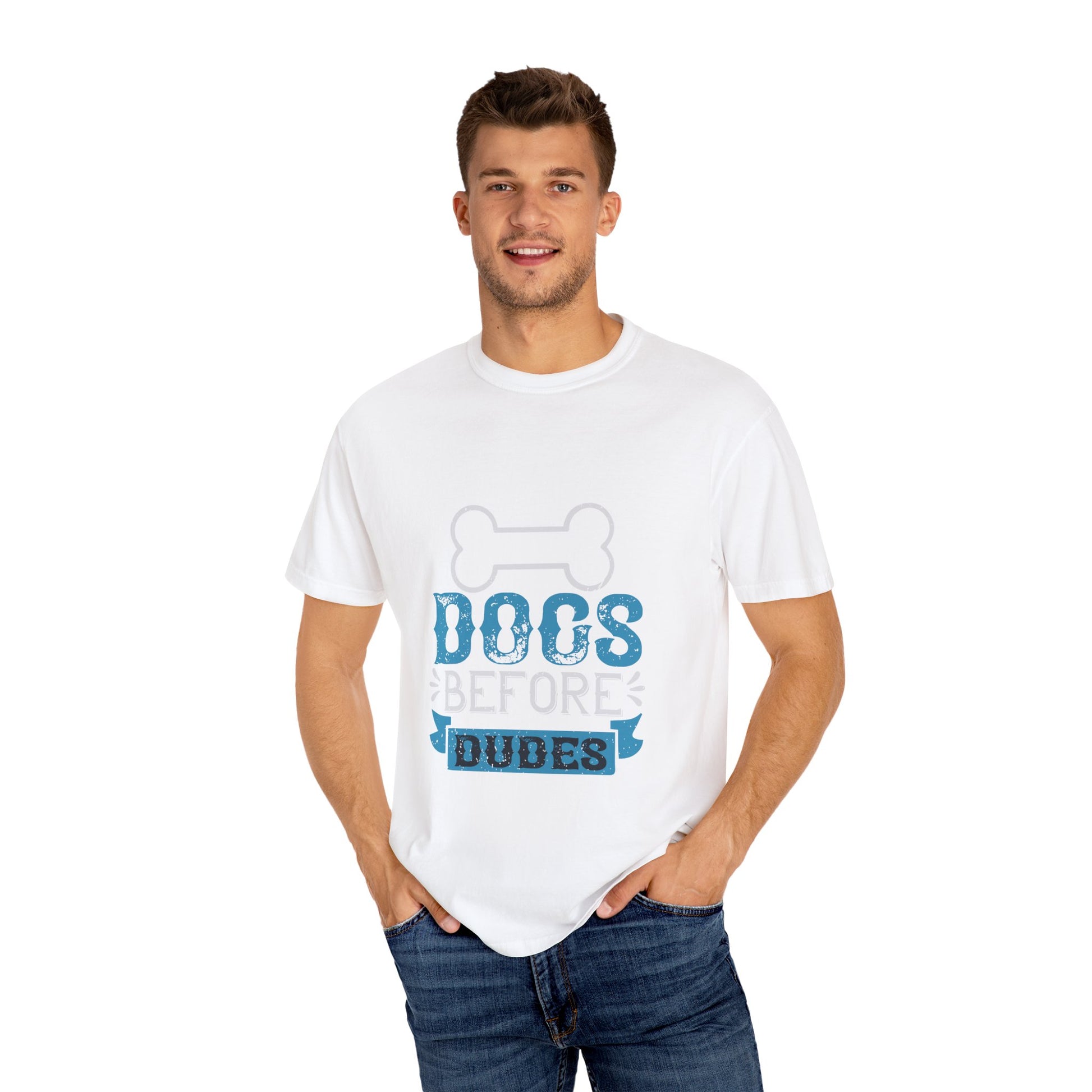Funny Dog Lover Unisex T-Shirt - "Dogs Before Dudes"