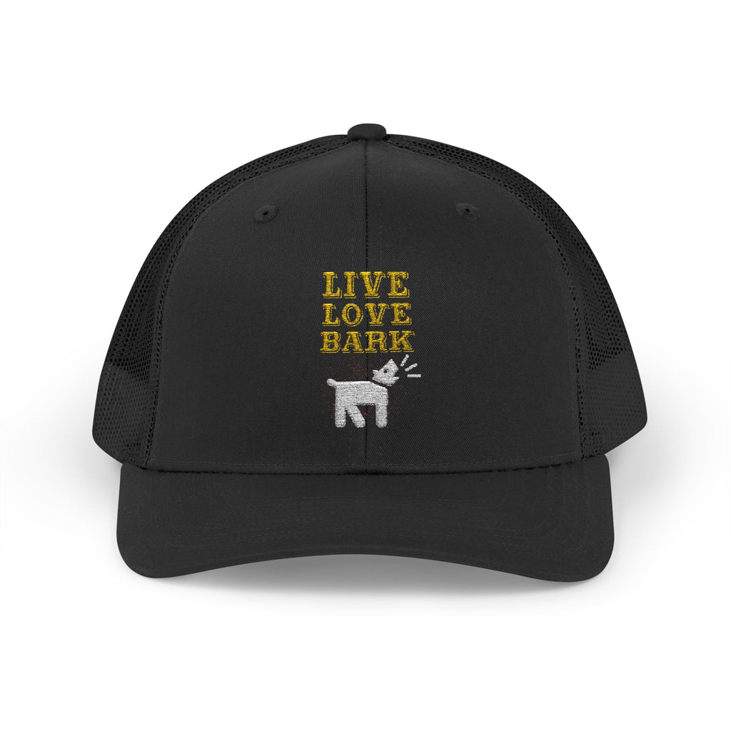 Live Love Bark Dog Lover Snapback Trucker Cap