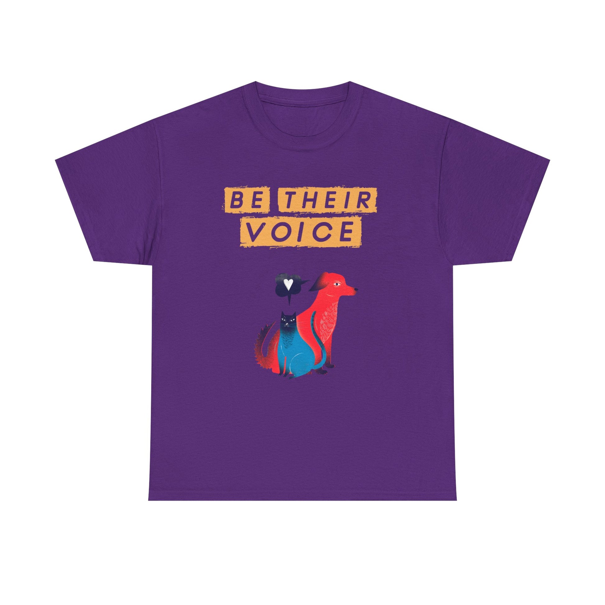 Be Their Voice Unisex Heavy Cotton Tee, Animal Advocacy Shirt, Casual Wear, Gift for Animal Lovers, Showing Support for Pets