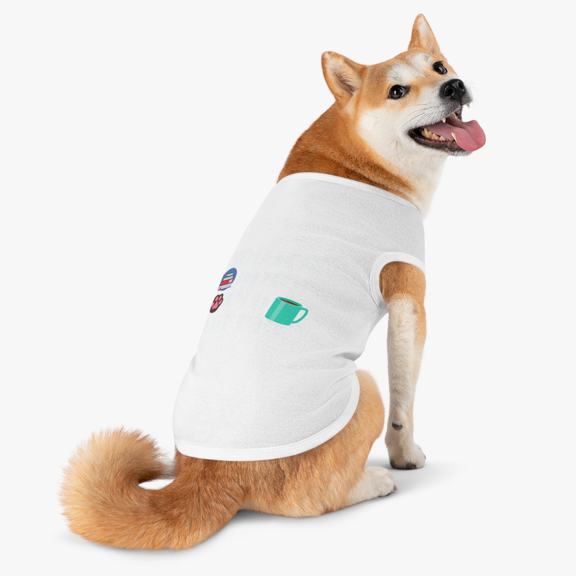 Books Dogs and Coffee Pet Tank Top, Cute Dog Apparel, Pet Costume for Book Lovers, Dog Owner Gift, Stylish Pet Clothing