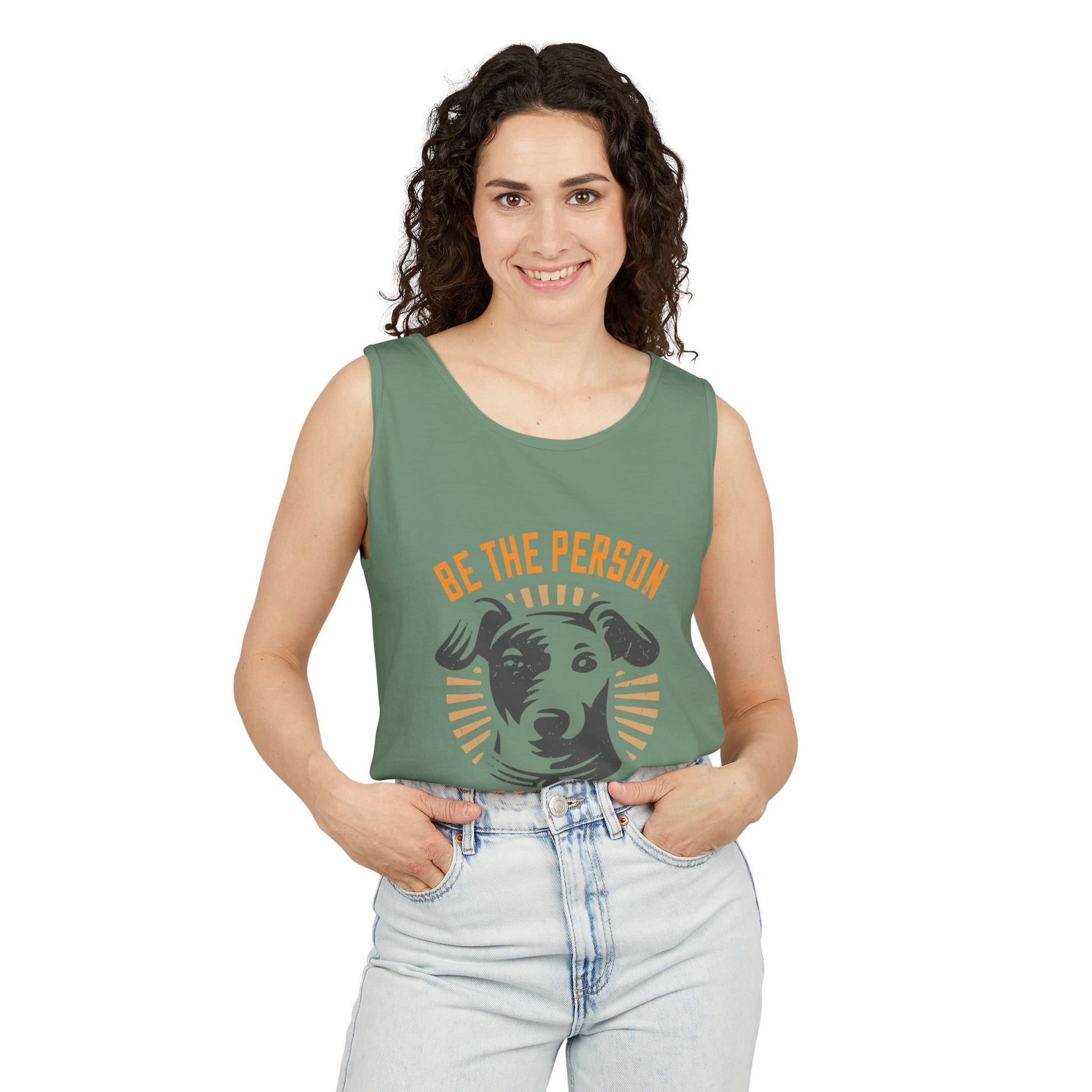 Dog Lover's Unisex Tank Top - "Be The Person Your Dog Thinks You Are" - Perfect for Pet Owners, Gift for Dog Lovers, Summer Apparel, [...]