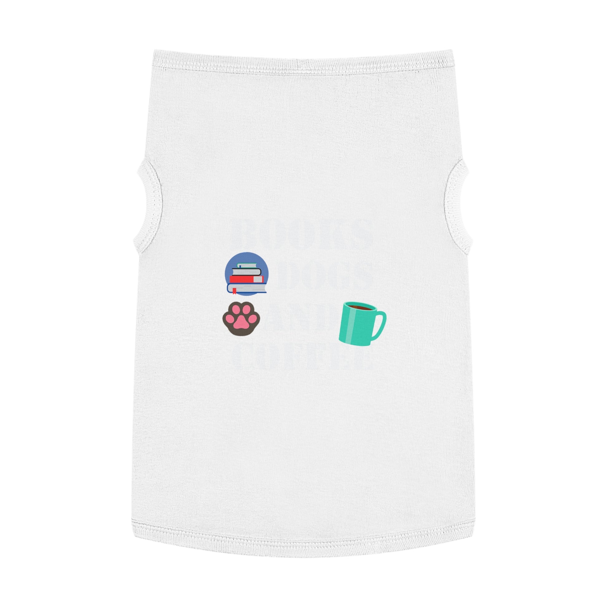 Books Dogs and Coffee Pet Tank Top, Cute Dog Apparel, Pet Costume for Book Lovers, Dog Owner Gift, Stylish Pet Clothing