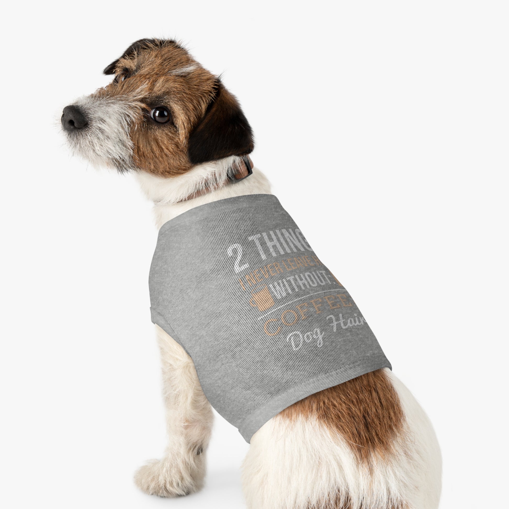 Coffee & Dog Hair Pet Tank Top, Funny Dog Shirt, Pet Clothing, Gift for Dog Lovers, Pet Apparel, Cute Dog Tank