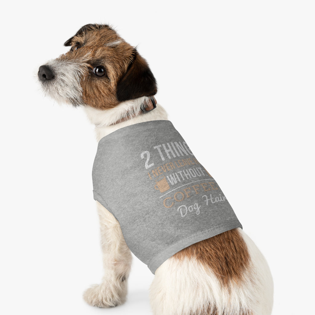 Coffee & Dog Hair Pet Tank Top, Funny Dog Shirt, Pet Clothing, Gift for Dog Lovers, Pet Apparel, Cute Dog Tank