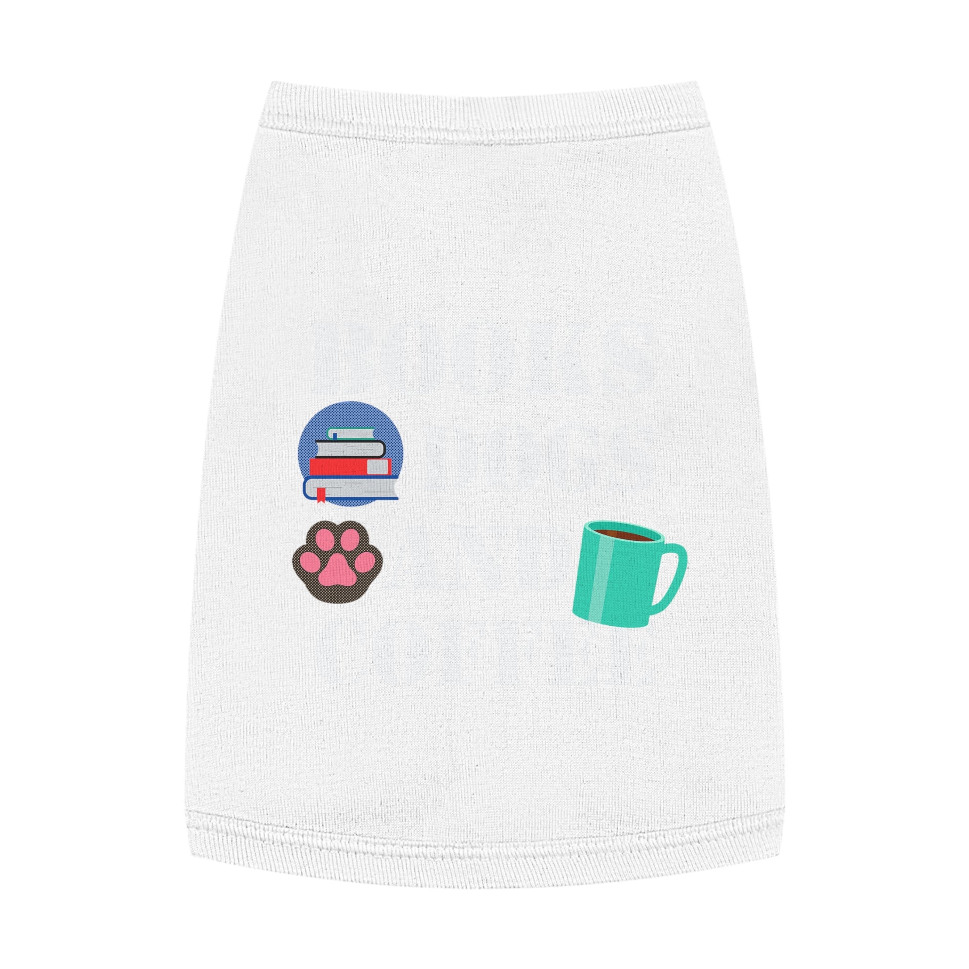 Books Dogs and Coffee Pet Tank Top, Cute Dog Apparel, Pet Costume for Book Lovers, Dog Owner Gift, Stylish Pet Clothing