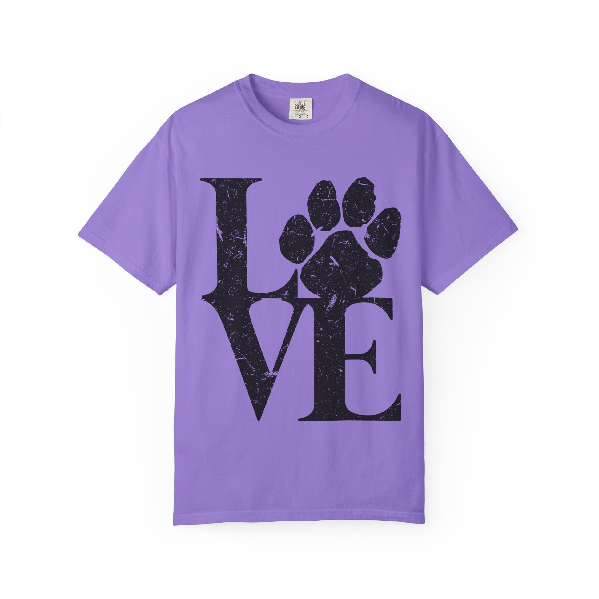 Love Paw Print T-Shirt, Pet Lover Gift, Animal Rescue Tee, Unisex Casual Wear, Gift for Dog Owners, Animal Lover Apparel