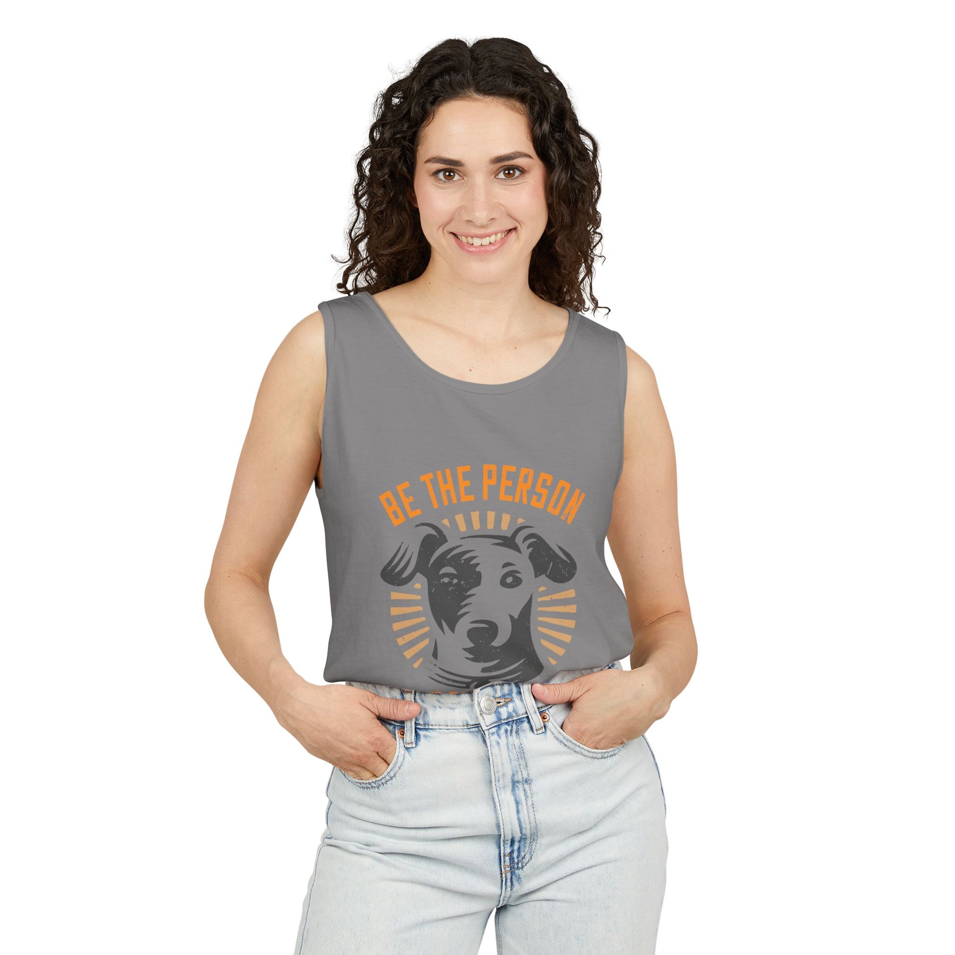 Dog Lover's Unisex Tank Top - "Be The Person Your Dog Thinks You Are" - Perfect for Pet Owners, Gift for Dog Lovers, Summer Apparel, [...]