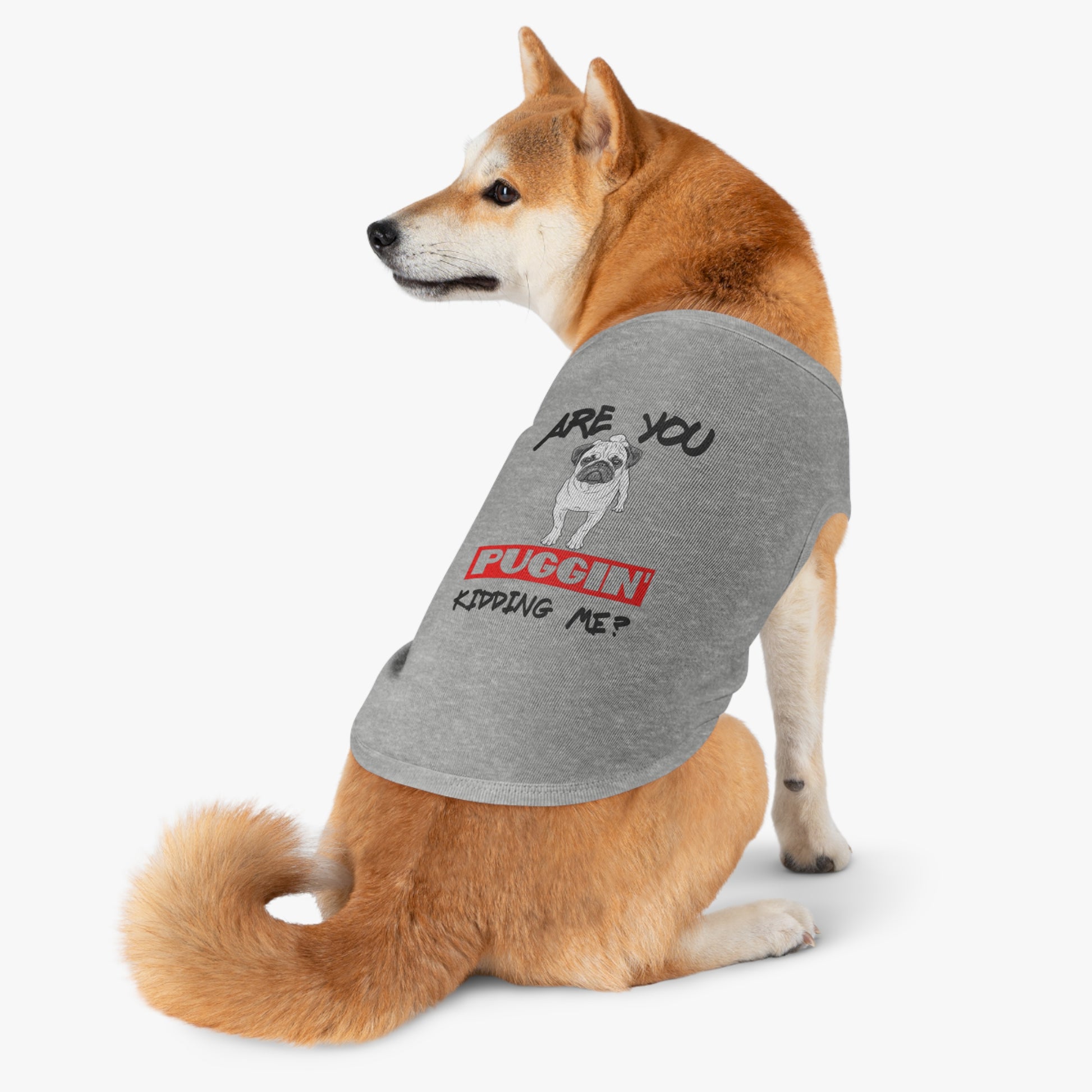 Pug-Themed Pet Tank Top, Funny Dog Apparel, Ideal for Pet Lovers, Cute Gift for Dog Owners, Summer Doggy Fashion, Comfortable Pet Wear