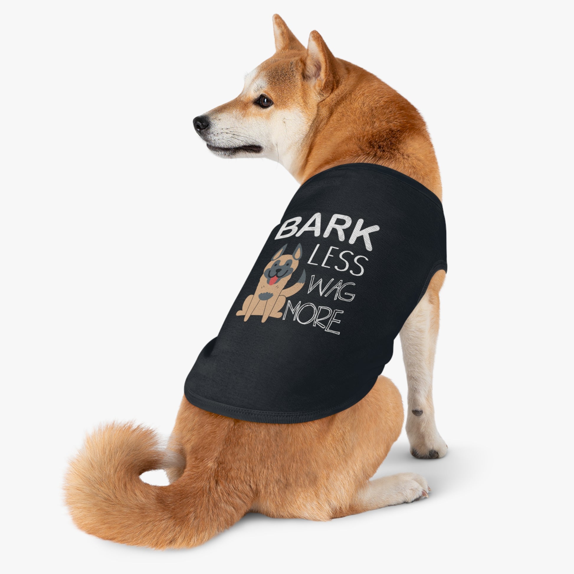 Bark Less, Wag More Pet Tank Top | Cute Dog Shirt, Pet Apparel, Canine Clothing, Dog Birthday Gift, Funny Pet Gift