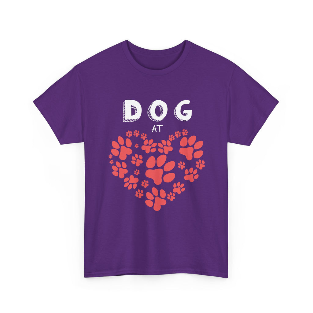 Pet Lover's Heart Tee, Cute Paw Print Shirt, Unisex Cotton Tee Gift, Animal Advocate Apparel, Perfect for Pet Lovers