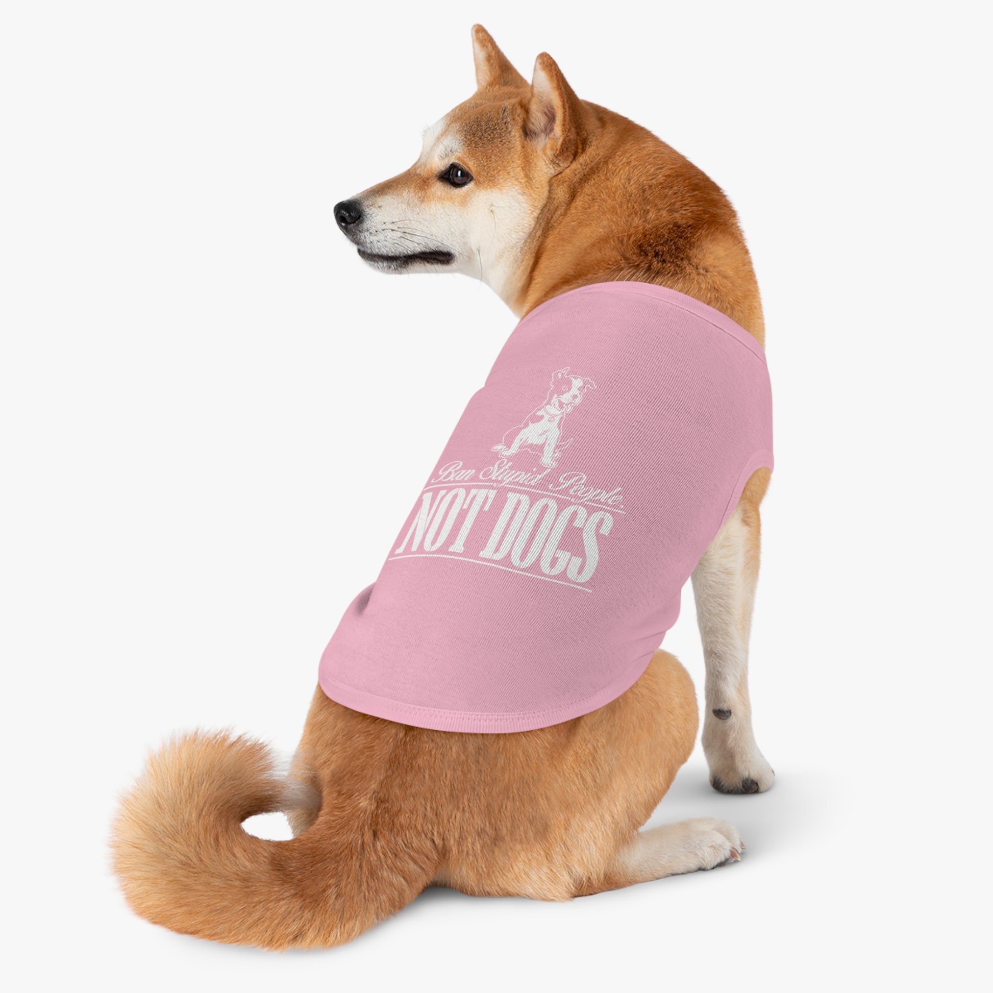 Pet Lover Tank Top: "Ban Stupid People, NOT DOGS" - Cute Dog Apparel, Pet Costume, Dog Lovers Gift, Pet Fashion, Funny Dog Shirt