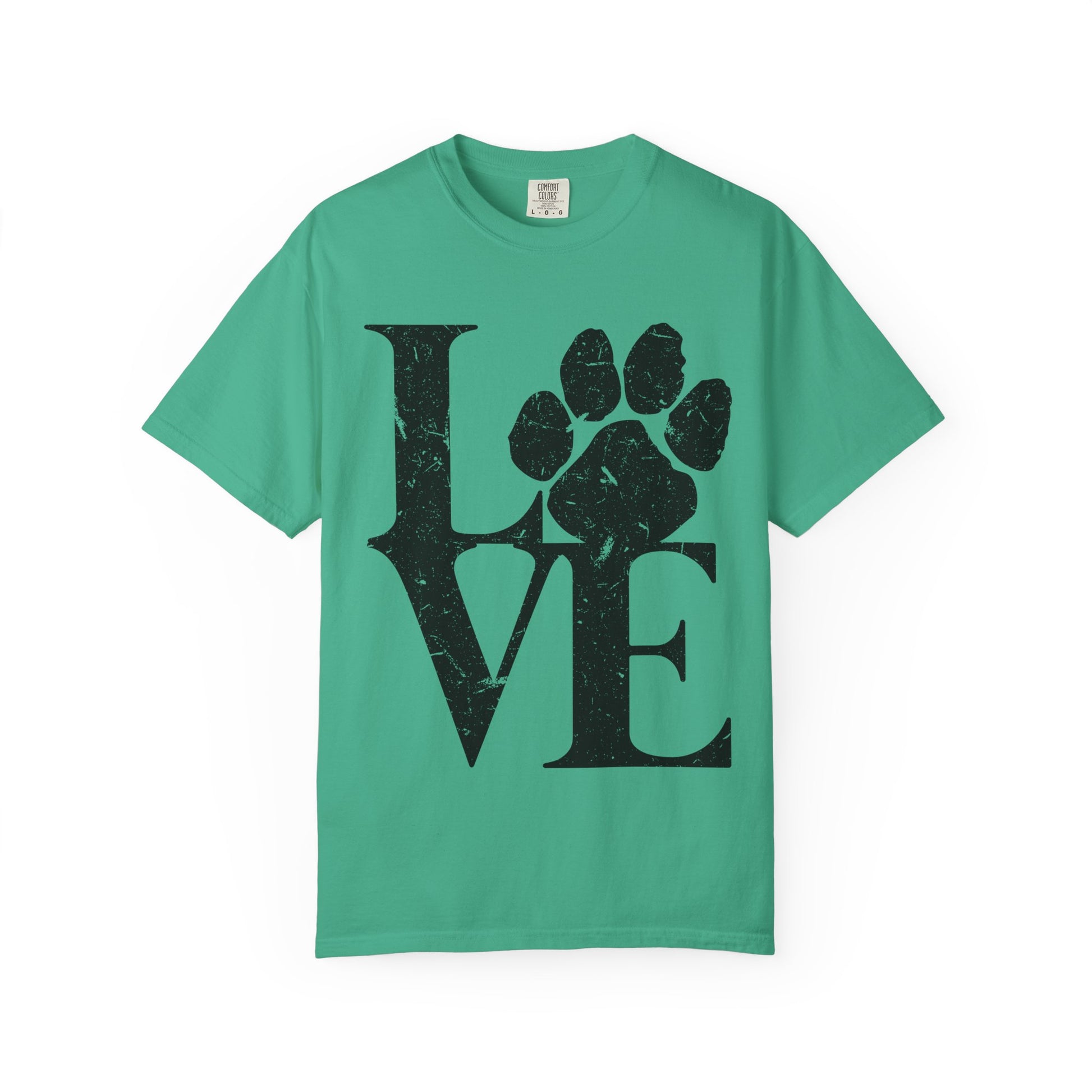 Love Paw Print T-Shirt, Pet Lover Gift, Animal Rescue Tee, Unisex Casual Wear, Gift for Dog Owners, Animal Lover Apparel